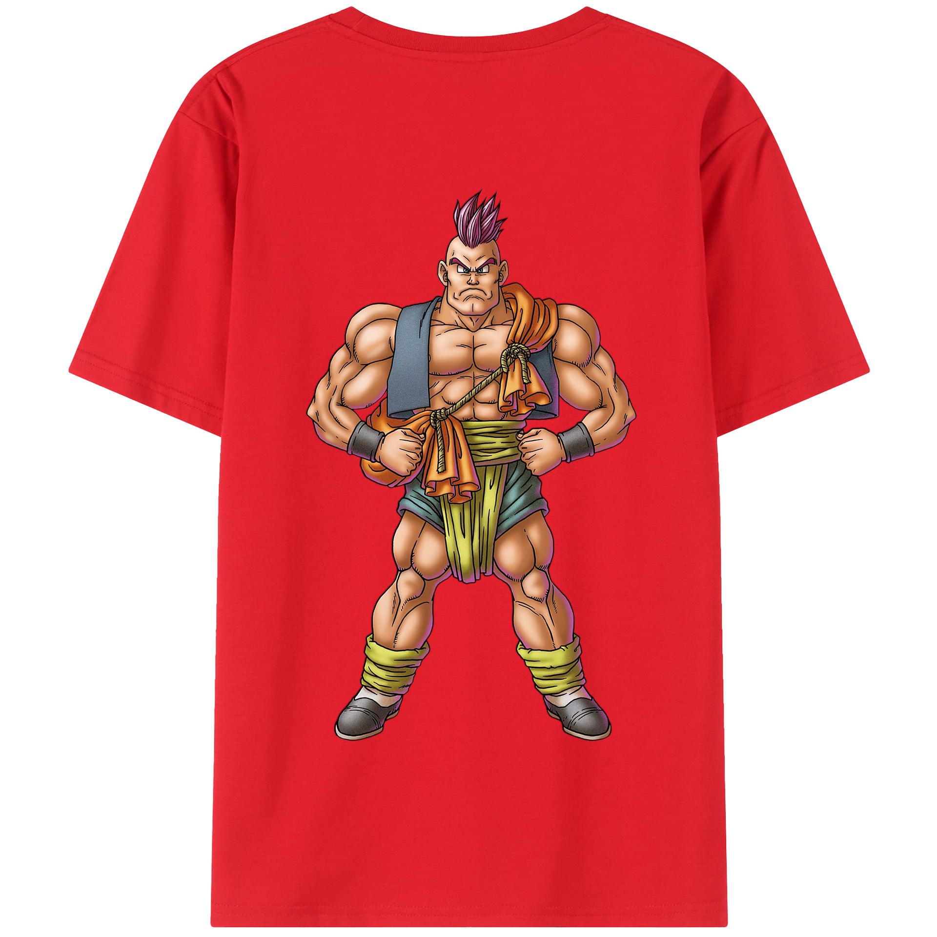（画像用） ドラゴンクエスト Doragon Kuesuto Dragon Quest 綿100％半袖Tシャツ（背面プリント）