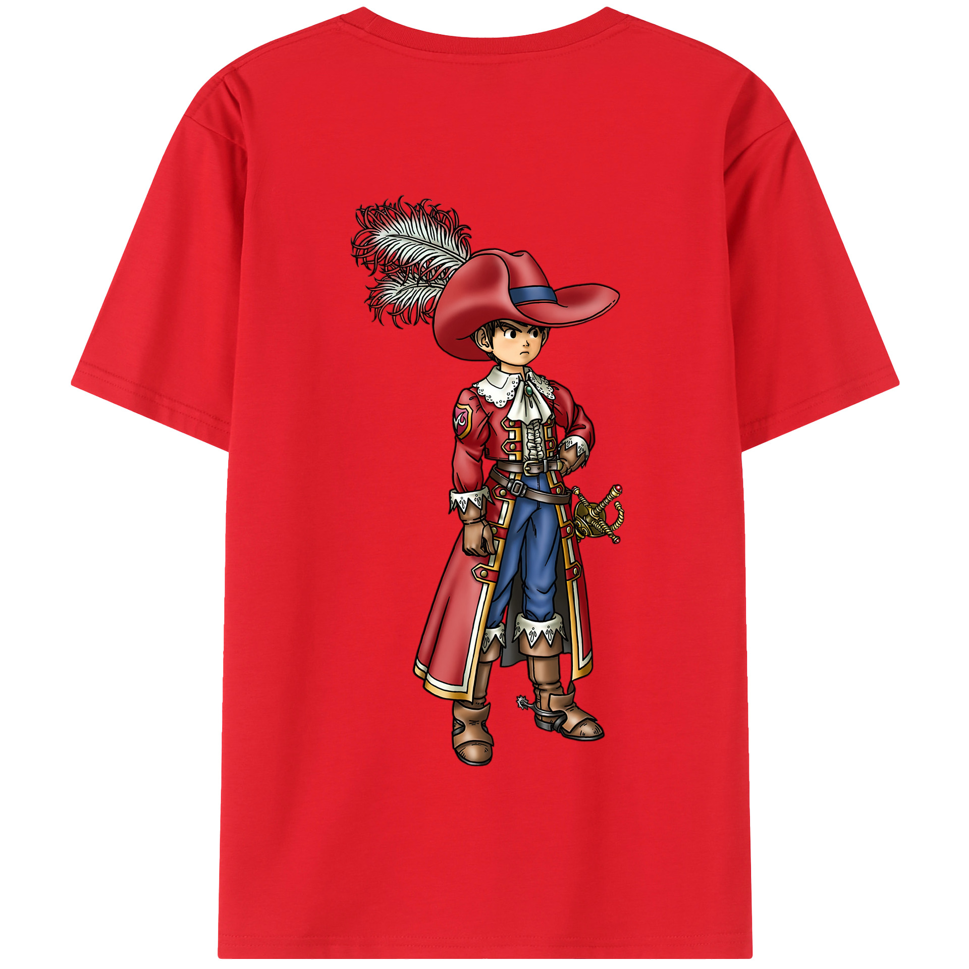 （画像用） ドラゴンクエスト Doragon Kuesuto Dragon Quest 綿100％半袖Tシャツ（背面プリント）