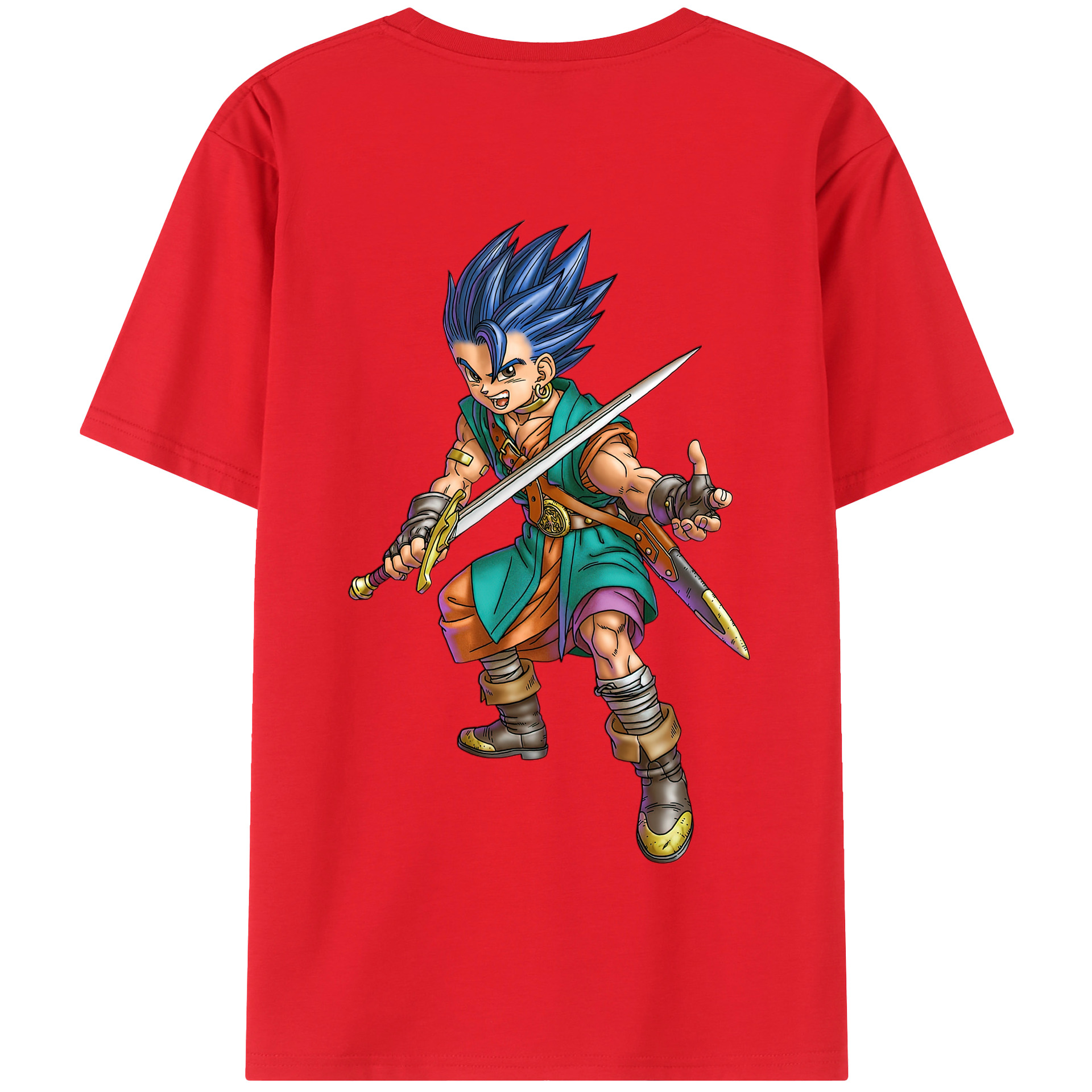 （画像用） ドラゴンクエスト Doragon Kuesuto Dragon Quest 綿100％半袖Tシャツ（背面プリント）