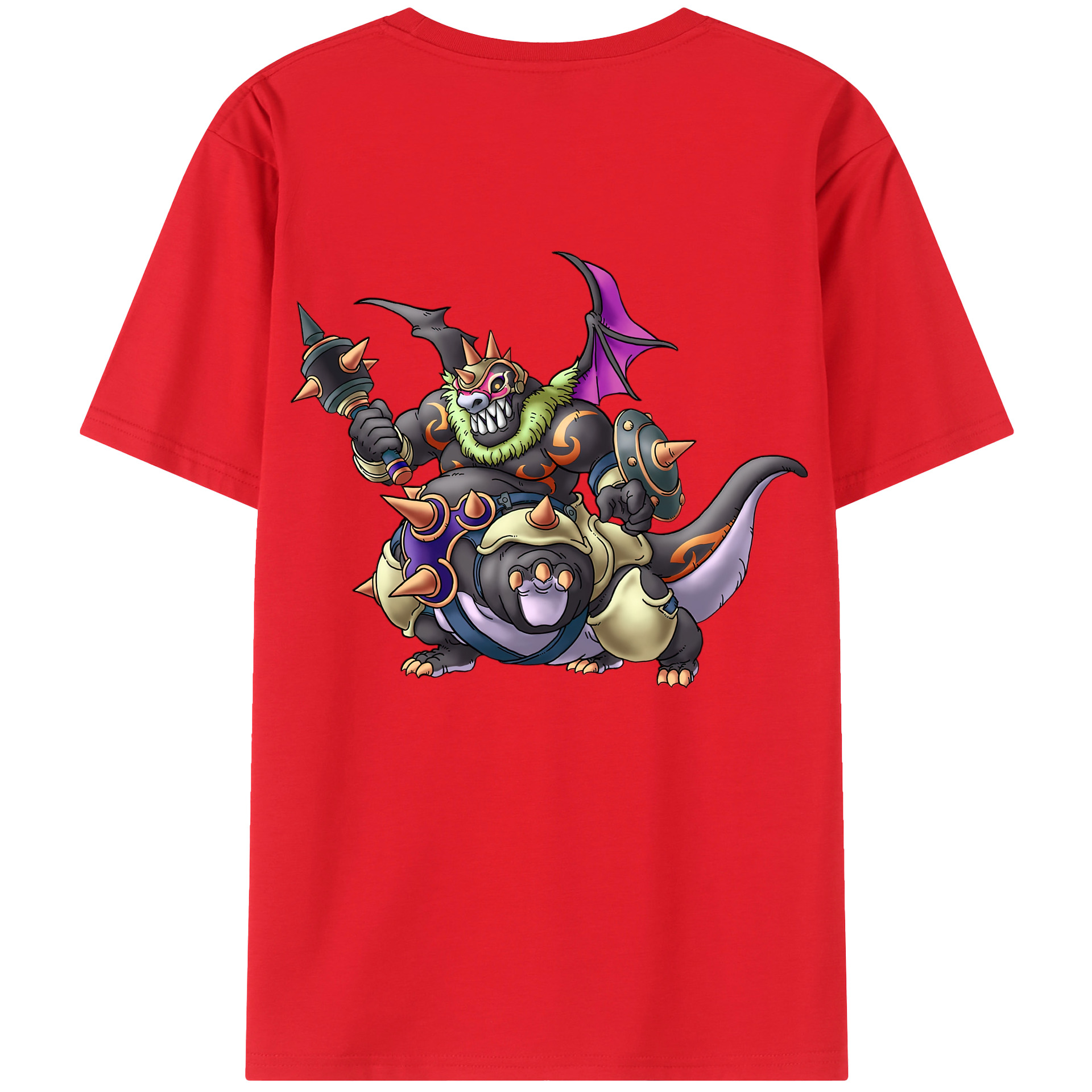 （画像用） ドラゴンクエスト Doragon Kuesuto Dragon Quest 綿100％半袖Tシャツ（背面プリント）
