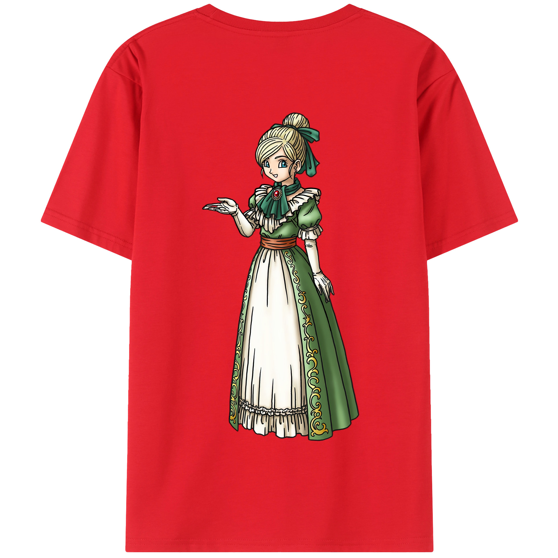 （画像用） ドラゴンクエスト Doragon Kuesuto Dragon Quest 綿100％半袖Tシャツ（背面プリント）