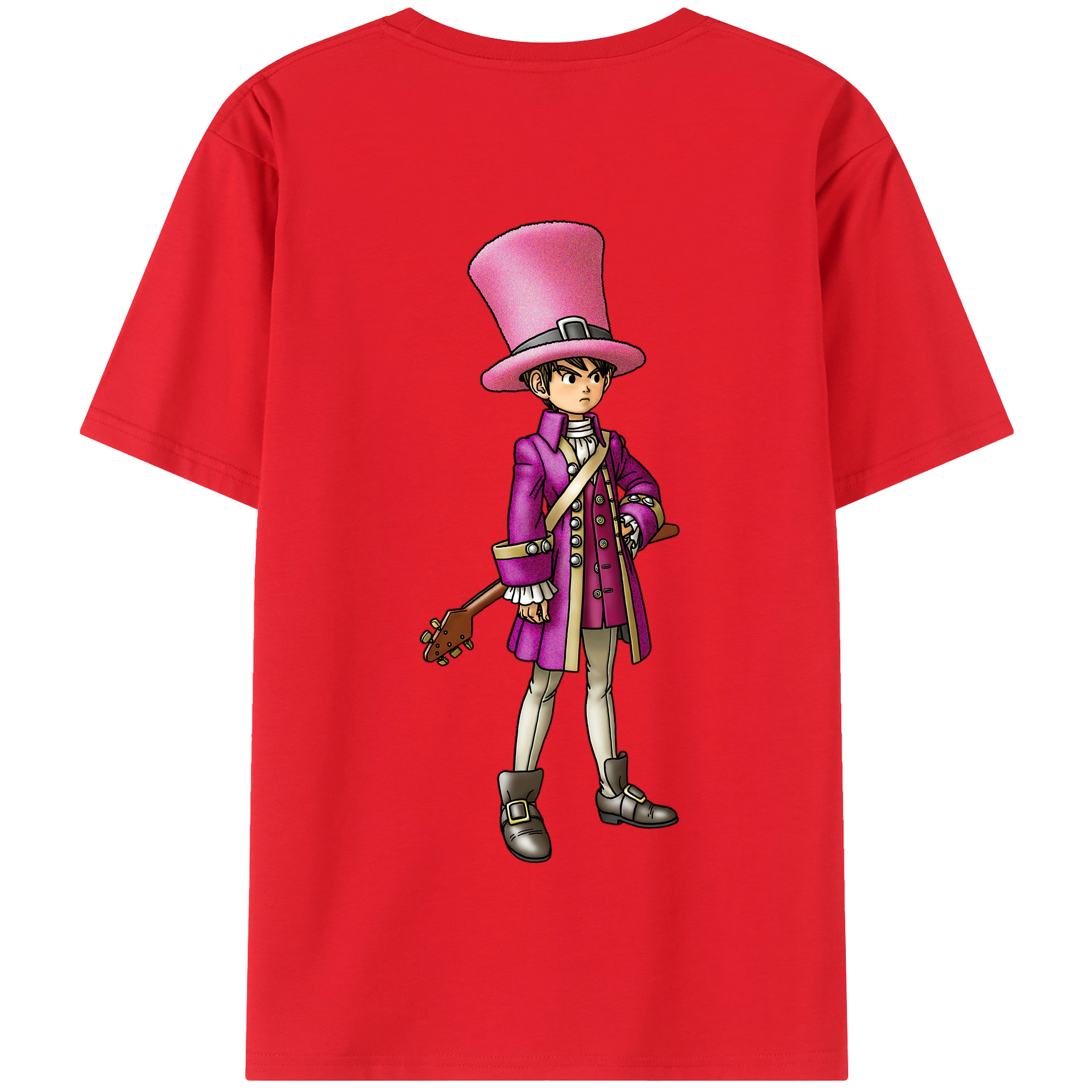 （画像用） ドラゴンクエスト Doragon Kuesuto Dragon Quest 綿100％半袖Tシャツ（背面プリント）