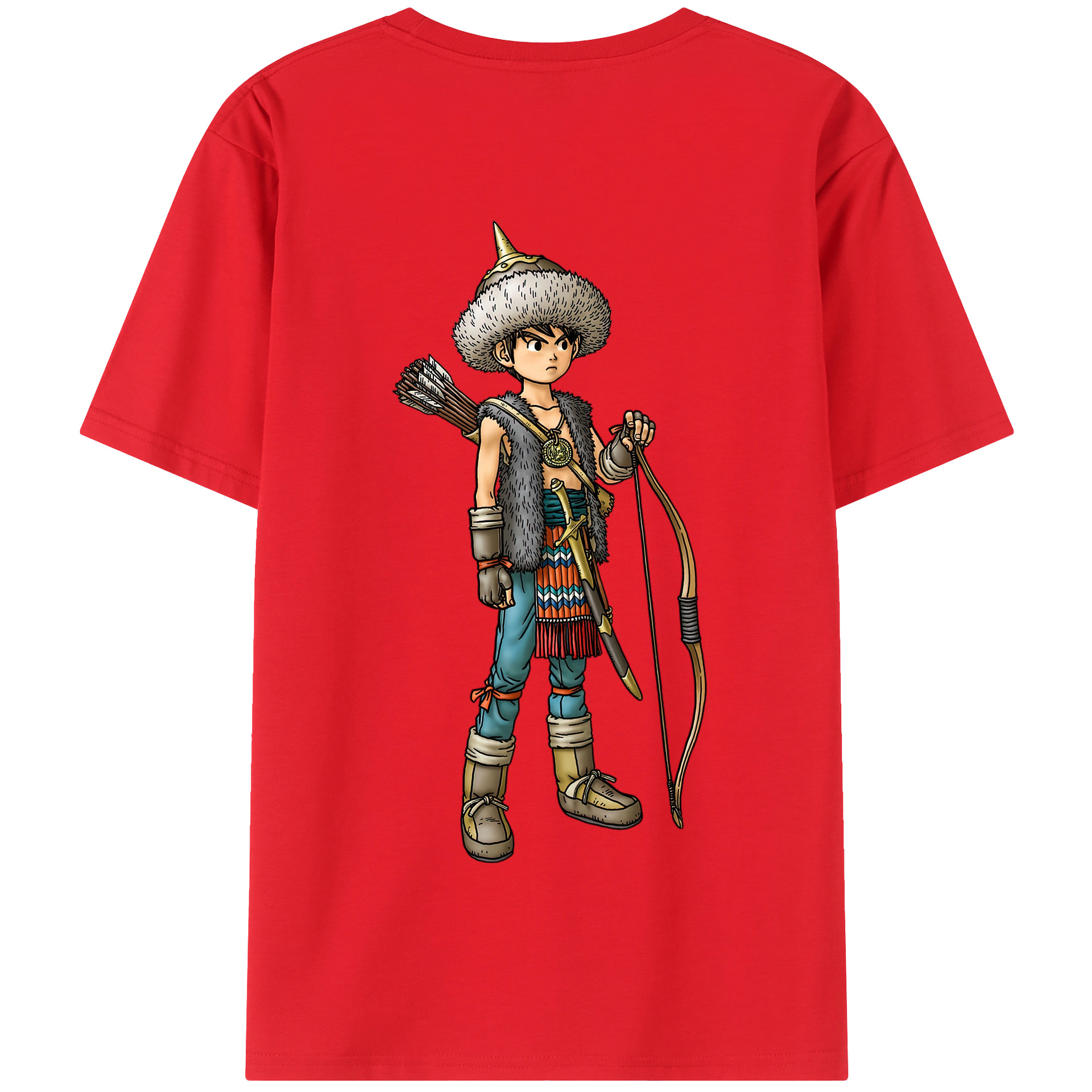 （画像用） ドラゴンクエスト Doragon Kuesuto Dragon Quest 綿100％半袖Tシャツ（背面プリント）