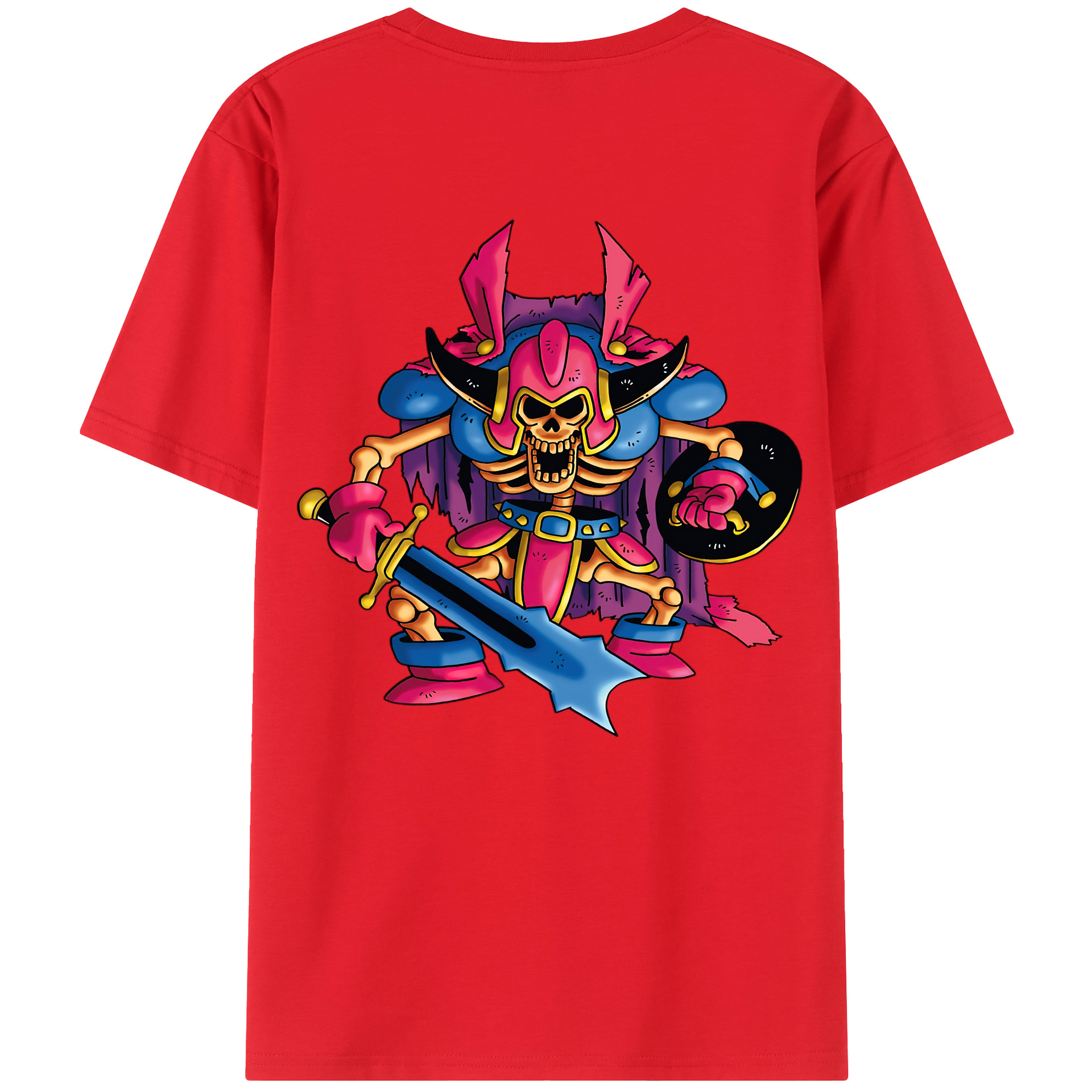 （画像用） ドラゴンクエスト Doragon Kuesuto Dragon Quest 綿100％半袖Tシャツ（背面プリント）