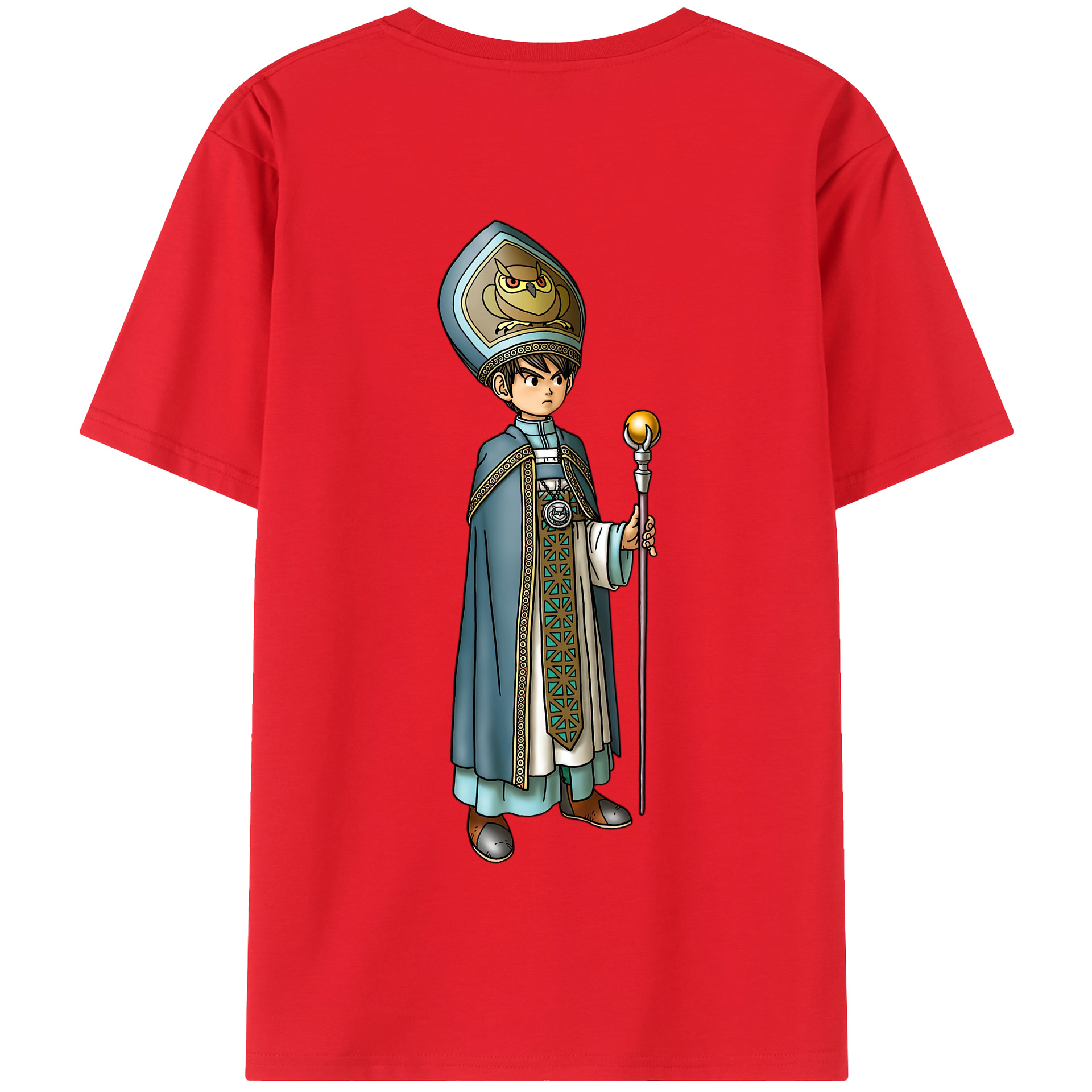 （画像用） ドラゴンクエスト Doragon Kuesuto Dragon Quest 綿100％半袖Tシャツ（背面プリント）