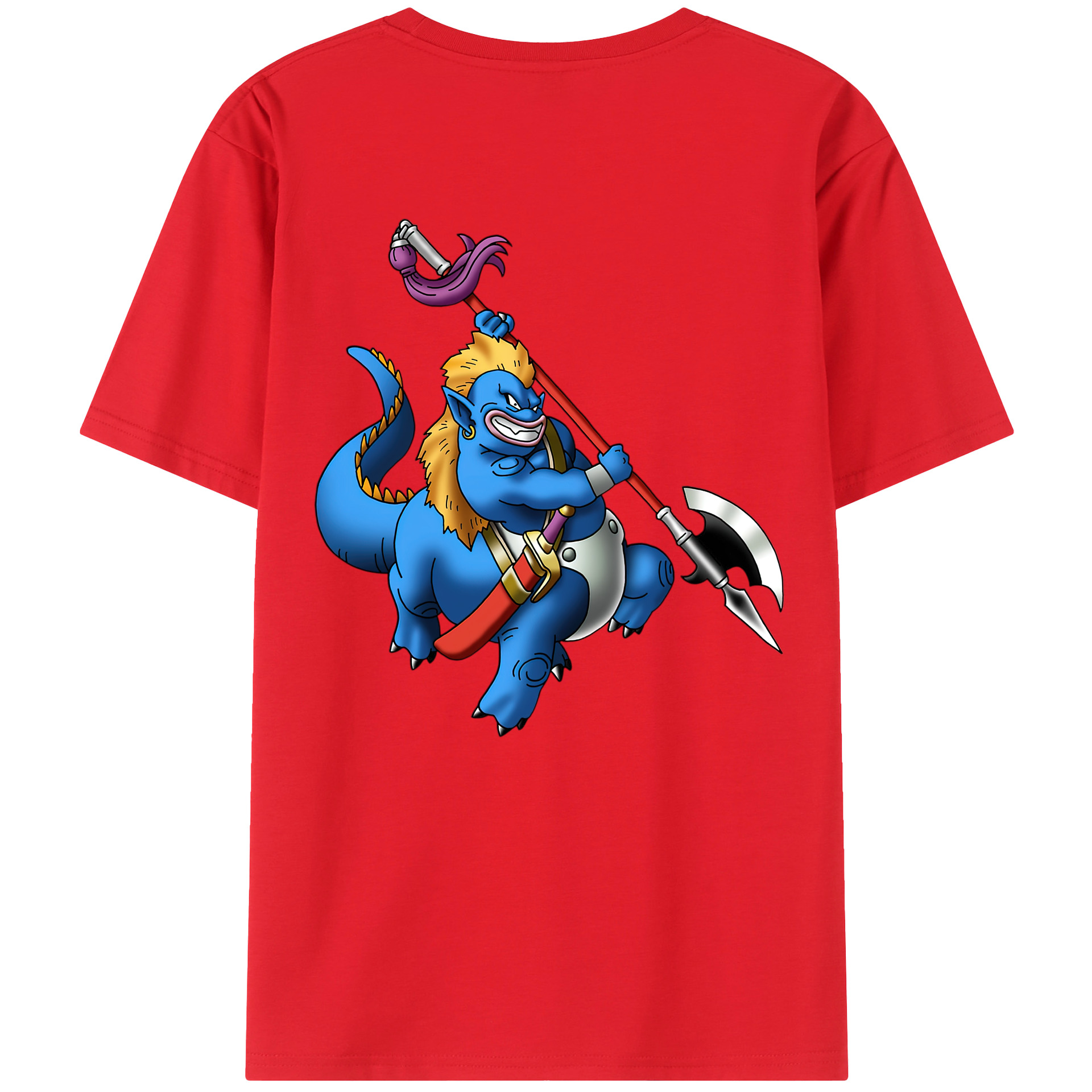 （画像用） ドラゴンクエスト Doragon Kuesuto Dragon Quest 綿100％半袖Tシャツ（背面プリント）