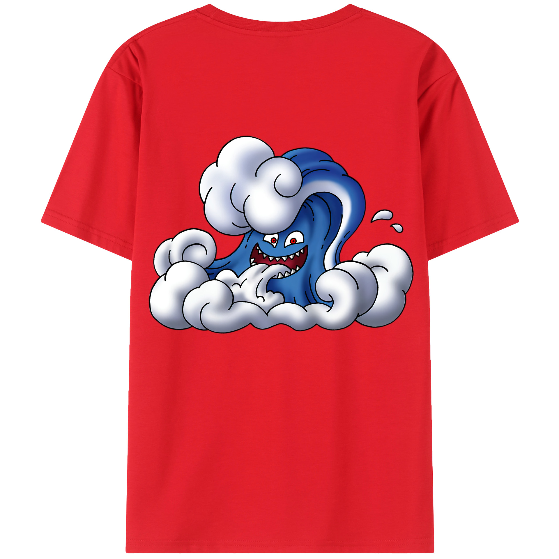 （画像用） ドラゴンクエスト Doragon Kuesuto Dragon Quest 綿100％半袖Tシャツ（背面プリント）