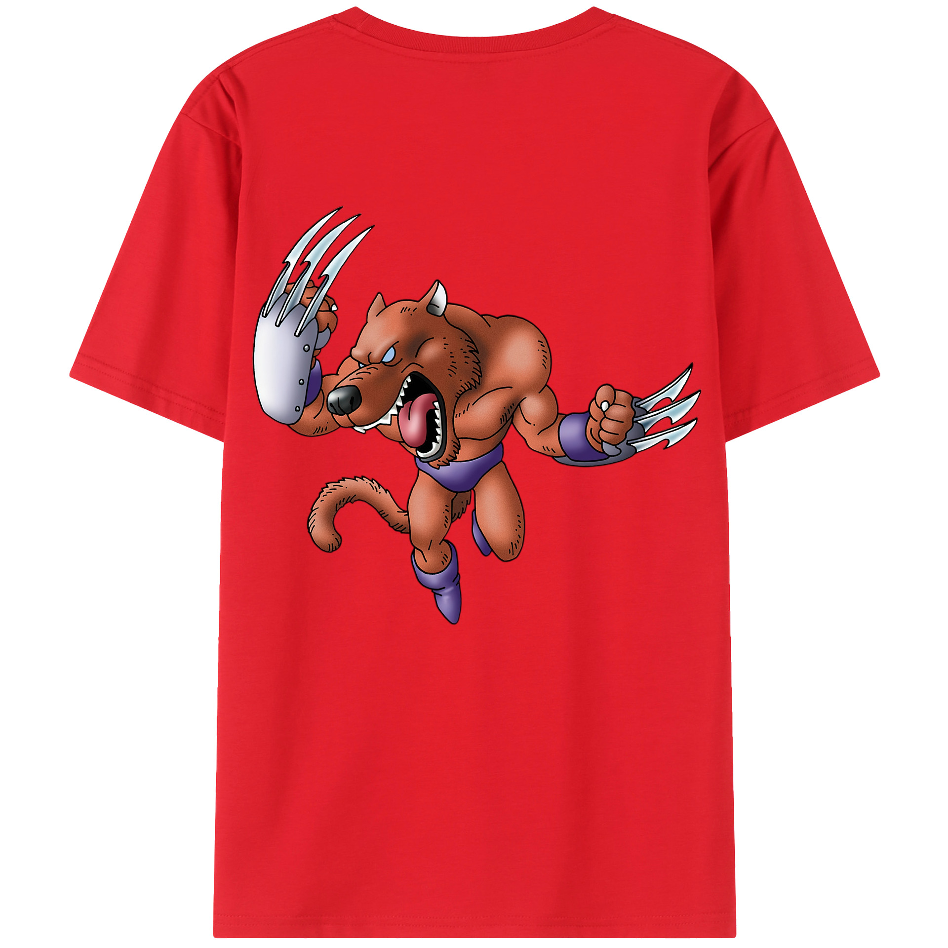（画像用） ドラゴンクエスト Doragon Kuesuto Dragon Quest 綿100％半袖Tシャツ（背面プリント）