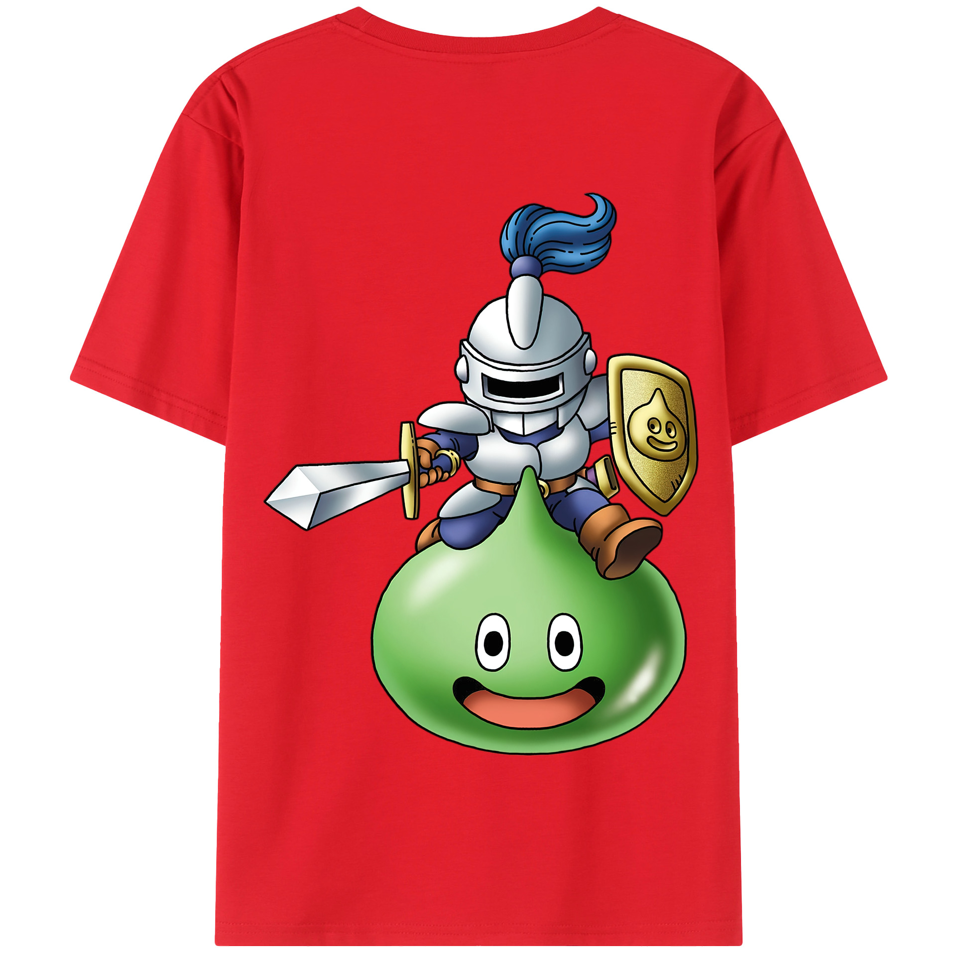 （画像用） ドラゴンクエスト Doragon Kuesuto Dragon Quest 綿100％半袖Tシャツ（背面プリント）