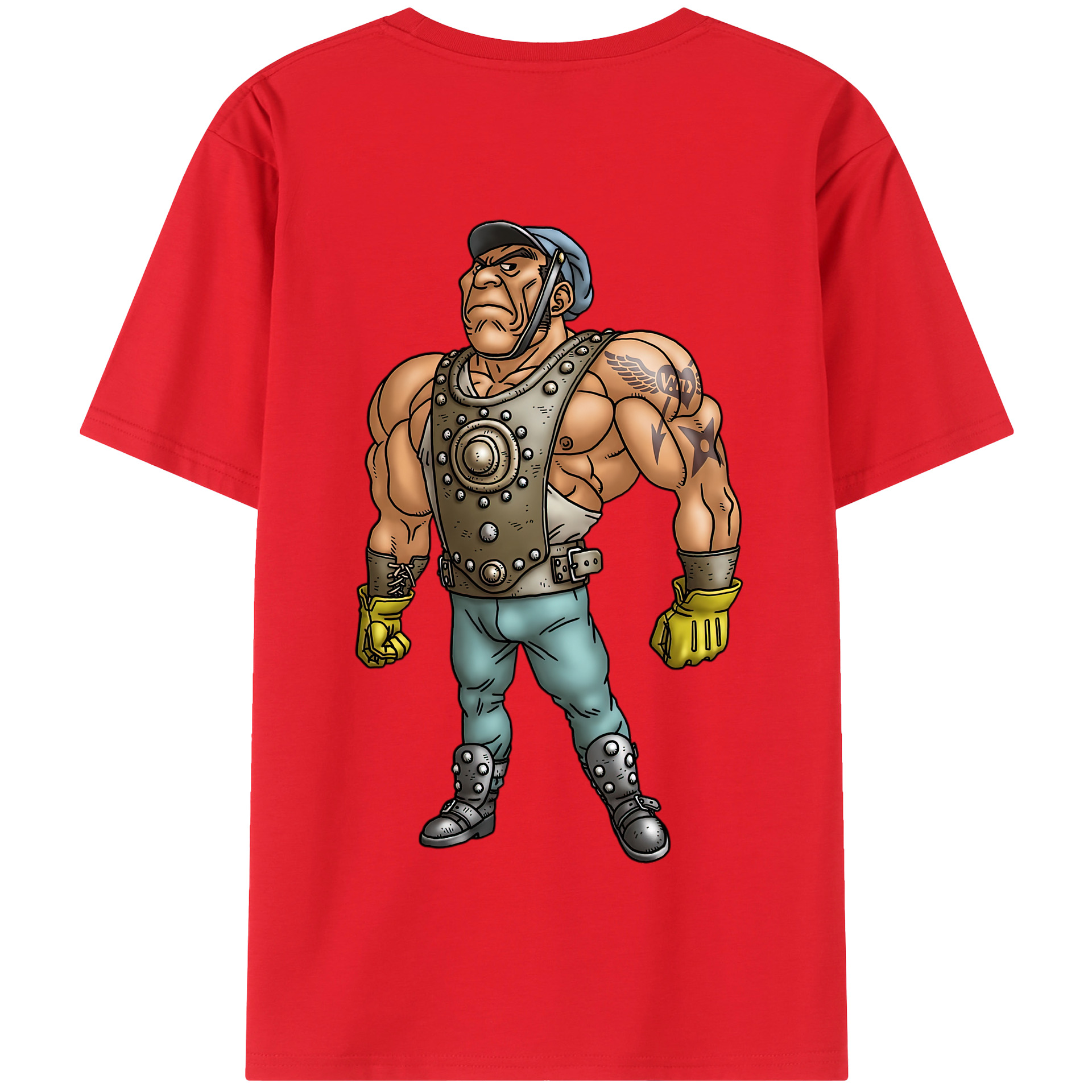 （画像用） ドラゴンクエスト Doragon Kuesuto Dragon Quest 綿100％半袖Tシャツ（背面プリント）
