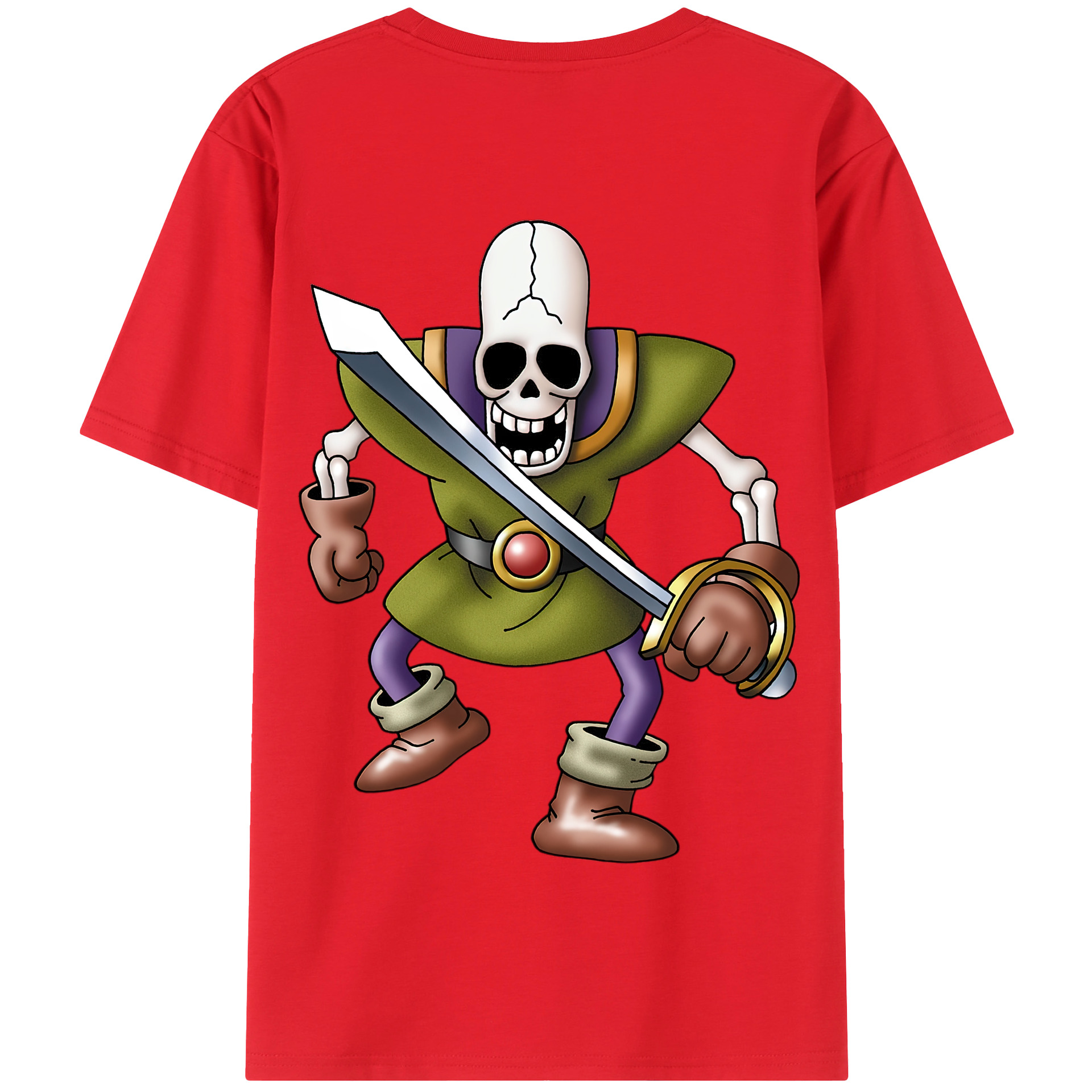 （画像用） ドラゴンクエスト Doragon Kuesuto Dragon Quest 綿100％半袖Tシャツ（背面プリント）