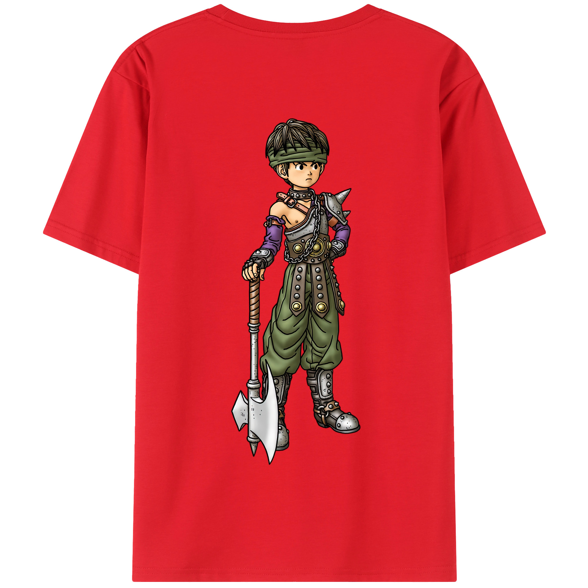 （画像用） ドラゴンクエスト Doragon Kuesuto Dragon Quest 綿100％半袖Tシャツ（背面プリント）