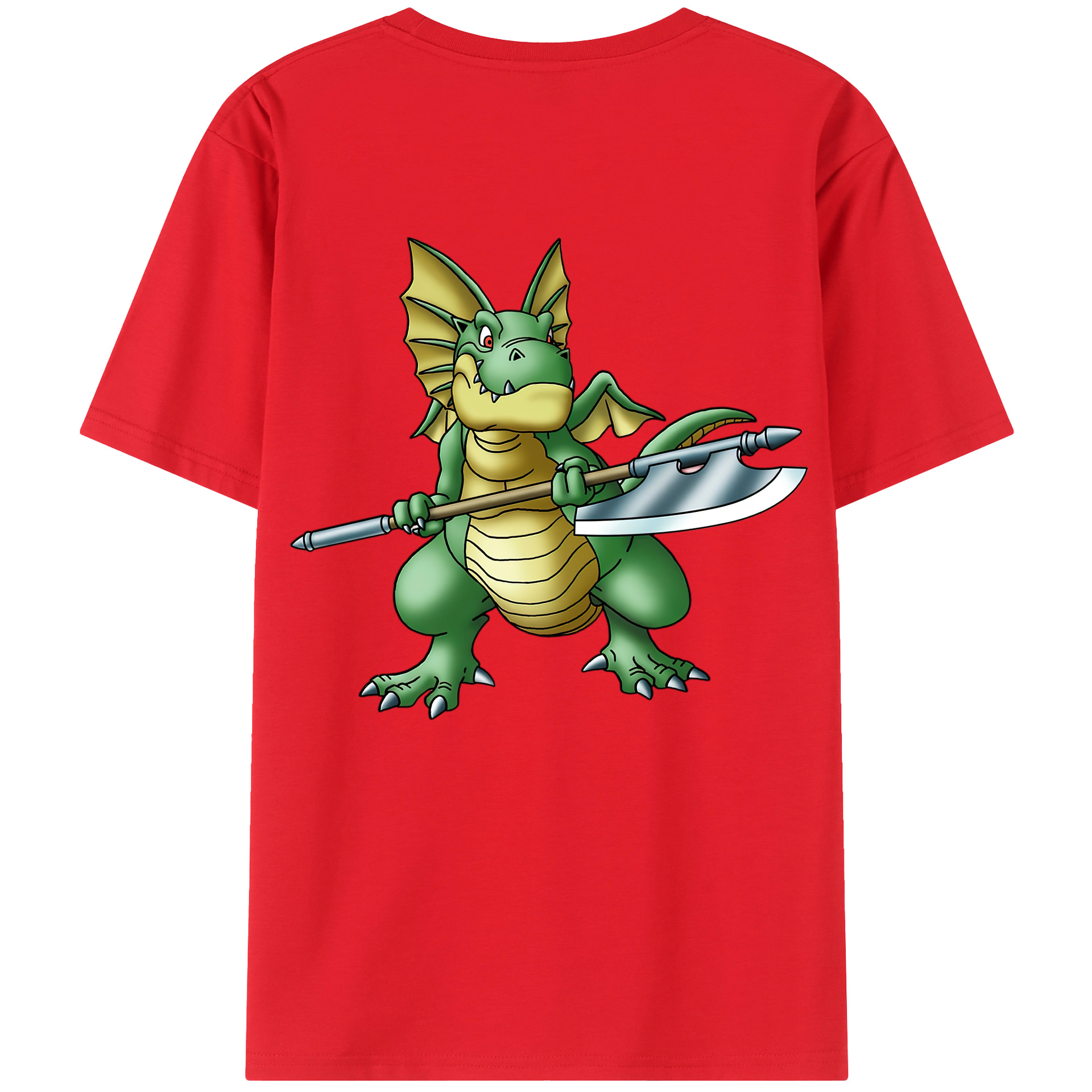 （画像用） ドラゴンクエスト Doragon Kuesuto Dragon Quest 綿100％半袖Tシャツ（背面プリント）