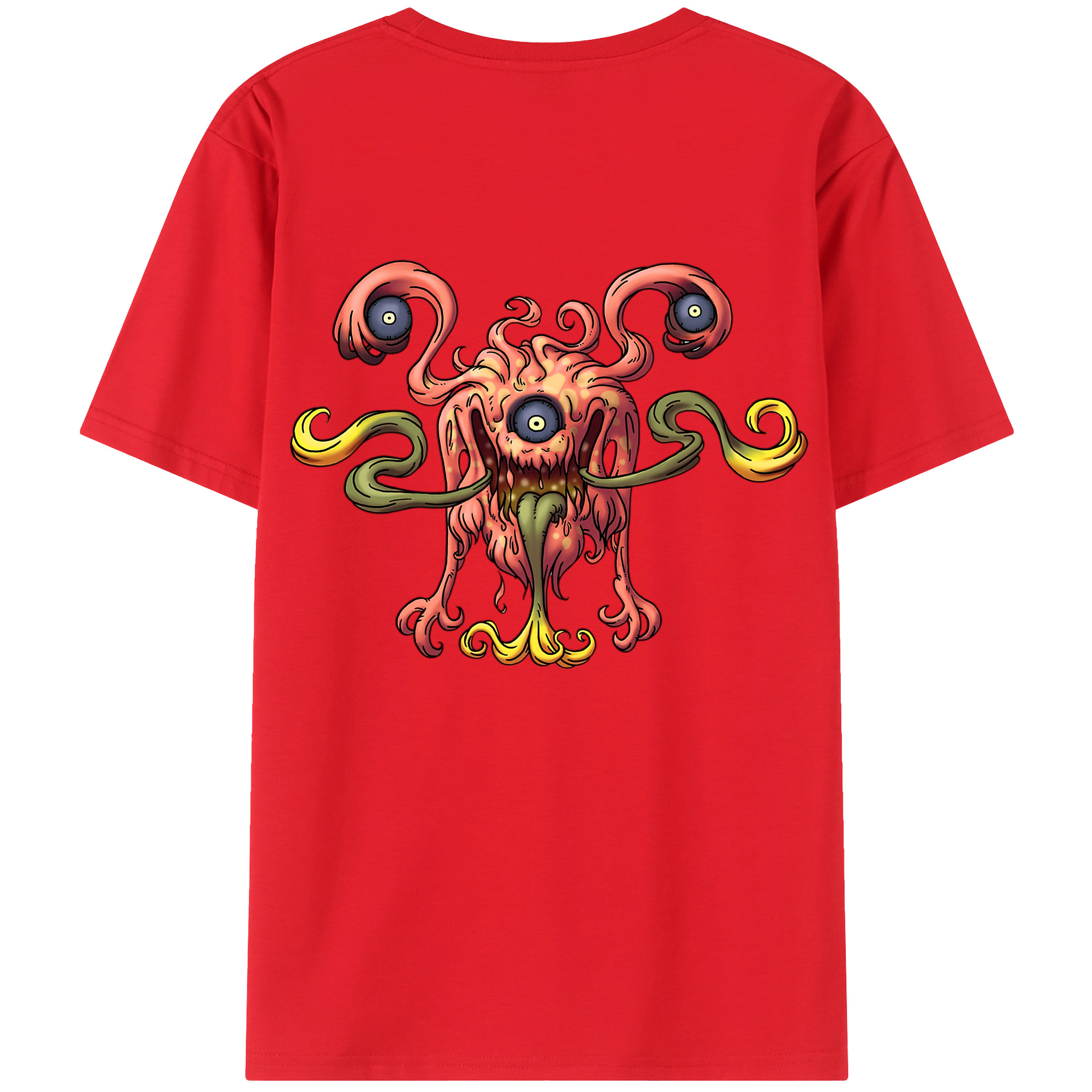 （画像用） ドラゴンクエスト Doragon Kuesuto Dragon Quest 綿100％半袖Tシャツ（背面プリント）