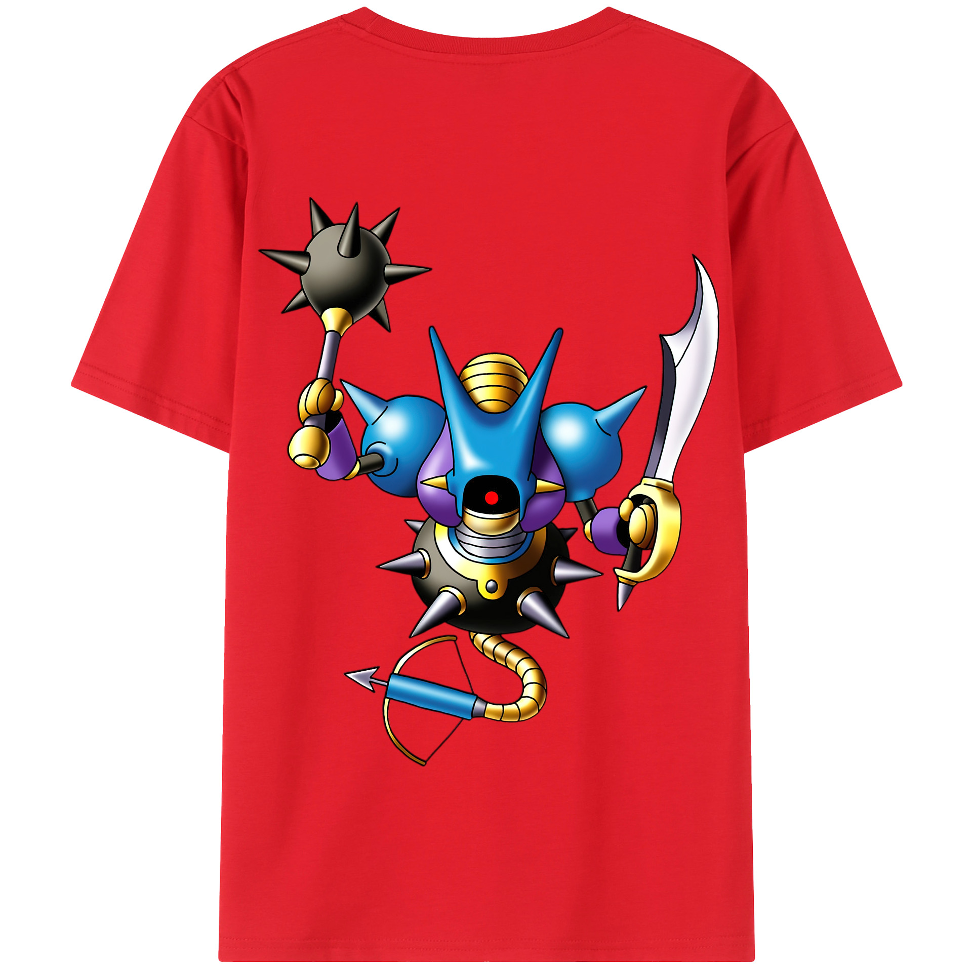 （画像用） ドラゴンクエスト Doragon Kuesuto Dragon Quest 綿100％半袖Tシャツ（背面プリント）