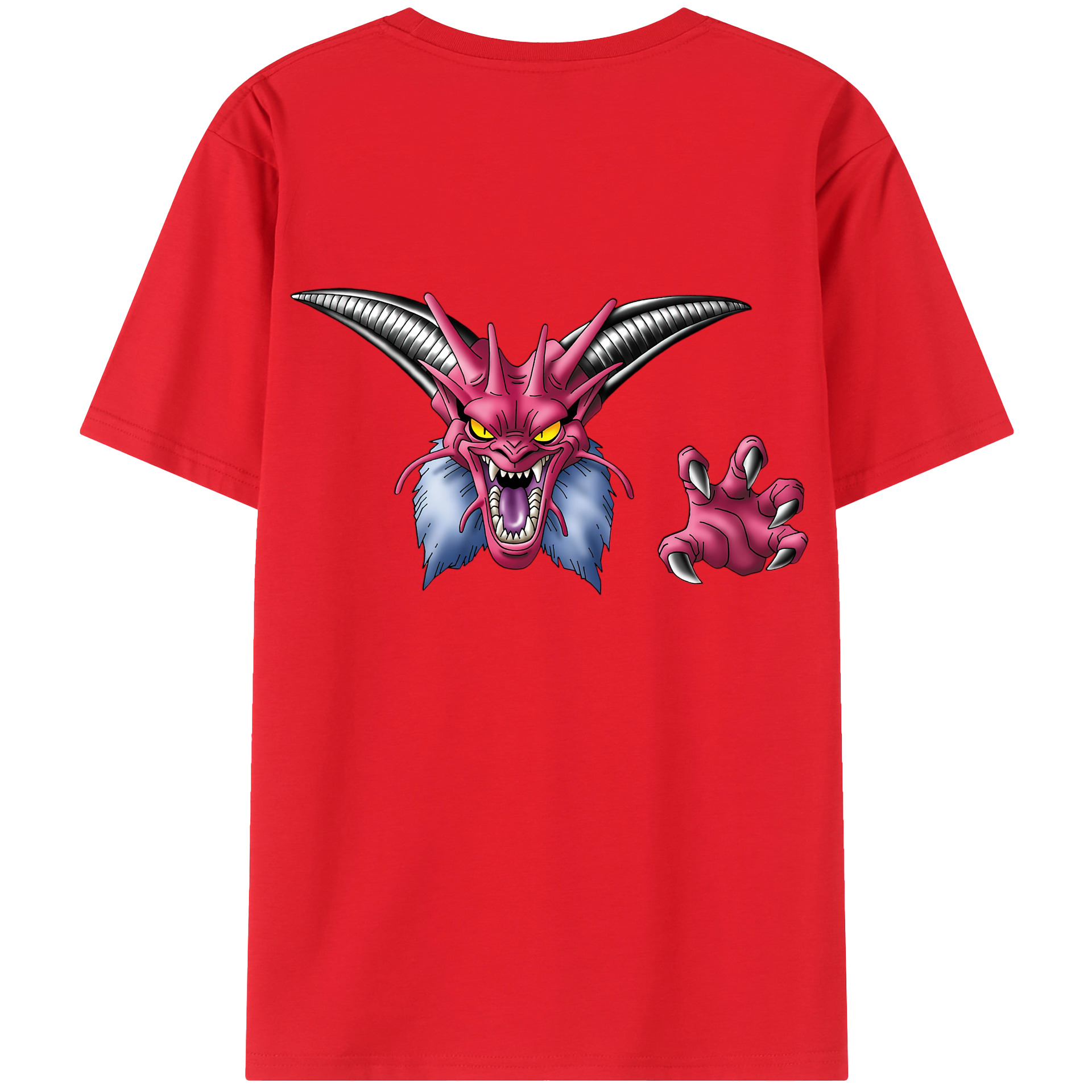 （画像用） ドラゴンクエスト Doragon Kuesuto Dragon Quest 綿100％半袖Tシャツ（背面プリント）