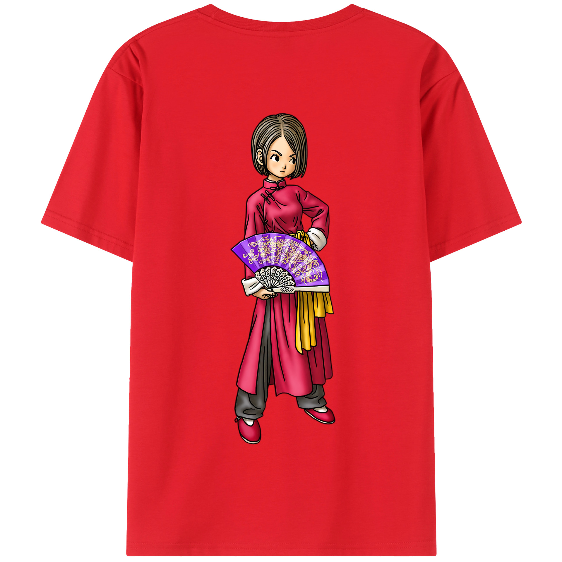 （画像用） ドラゴンクエスト Doragon Kuesuto Dragon Quest 綿100％半袖Tシャツ（背面プリント）