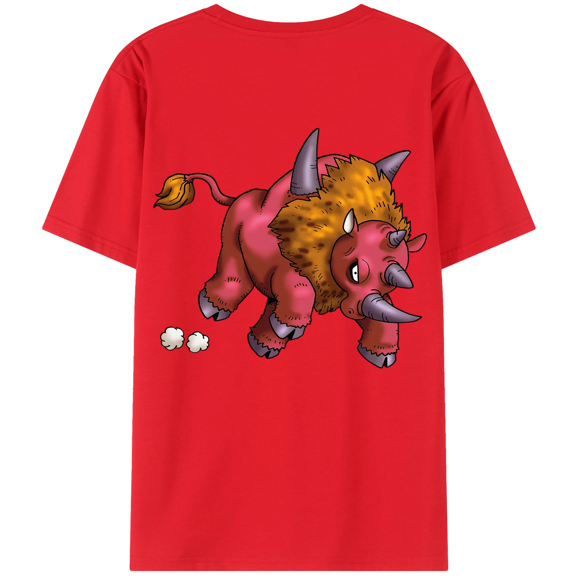 （画像用） ドラゴンクエスト Doragon Kuesuto Dragon Quest 綿100％半袖Tシャツ（背面プリント）