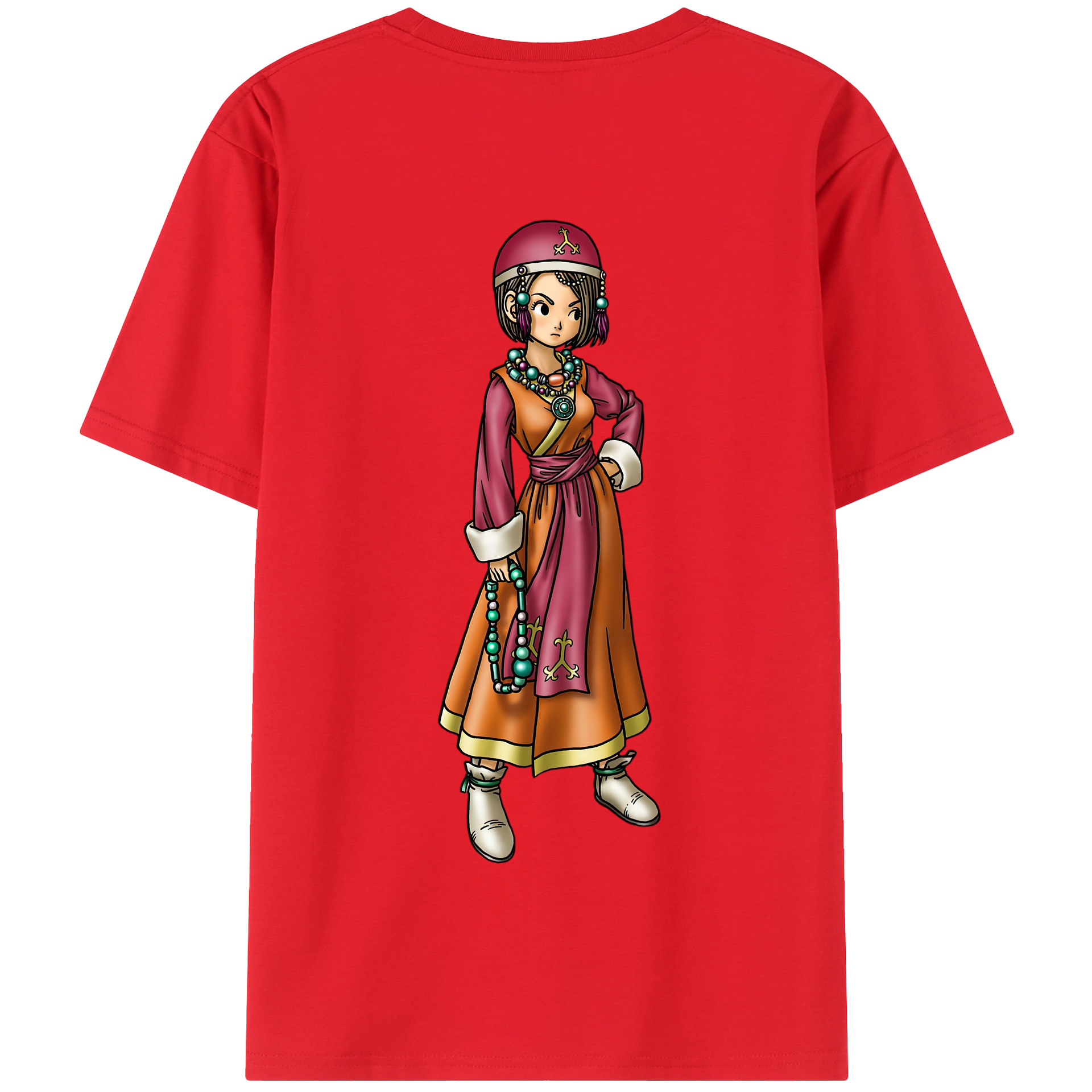 （画像用） ドラゴンクエスト Doragon Kuesuto Dragon Quest 綿100％半袖Tシャツ（背面プリント）