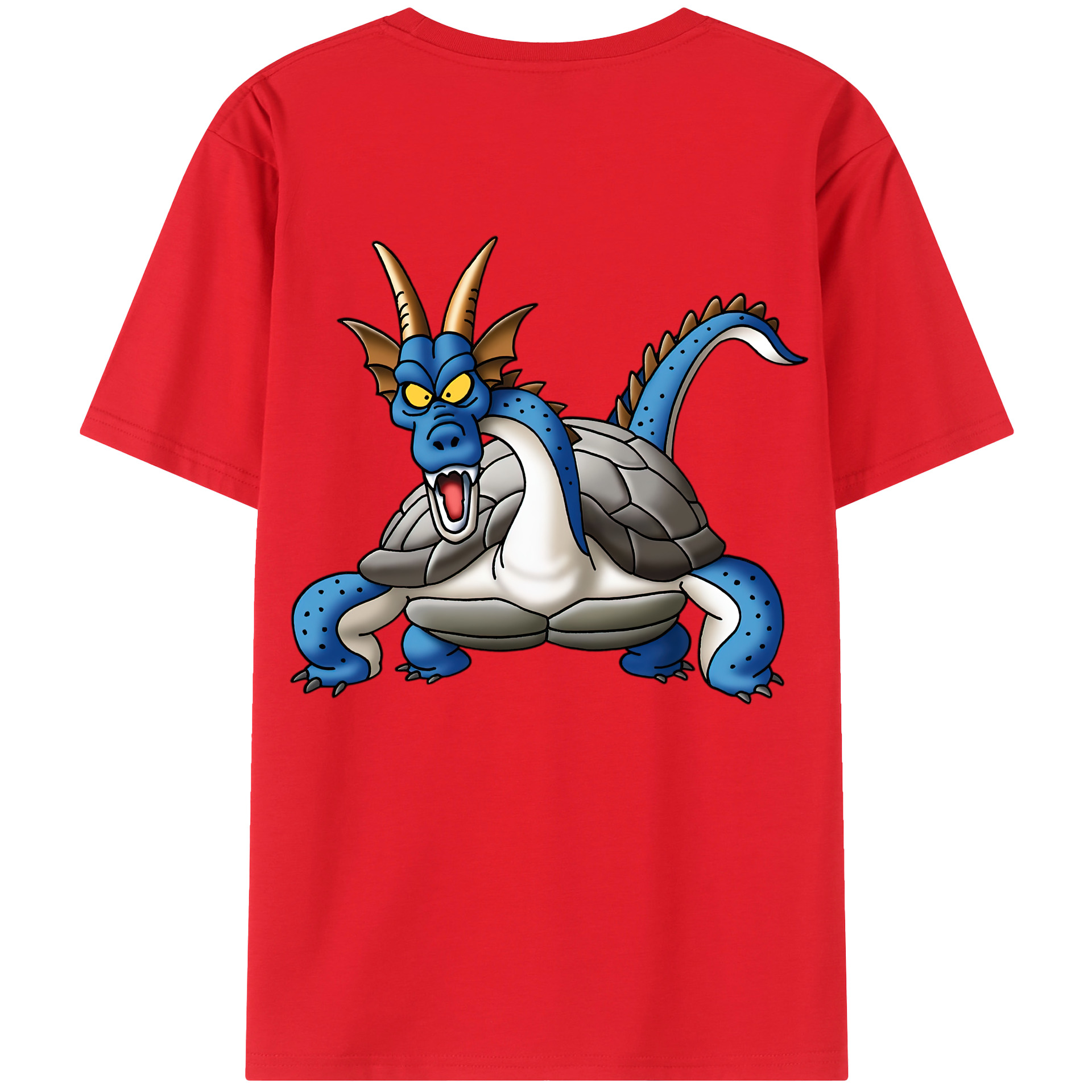 （画像用） ドラゴンクエスト Doragon Kuesuto Dragon Quest 綿100％半袖Tシャツ（背面プリント）