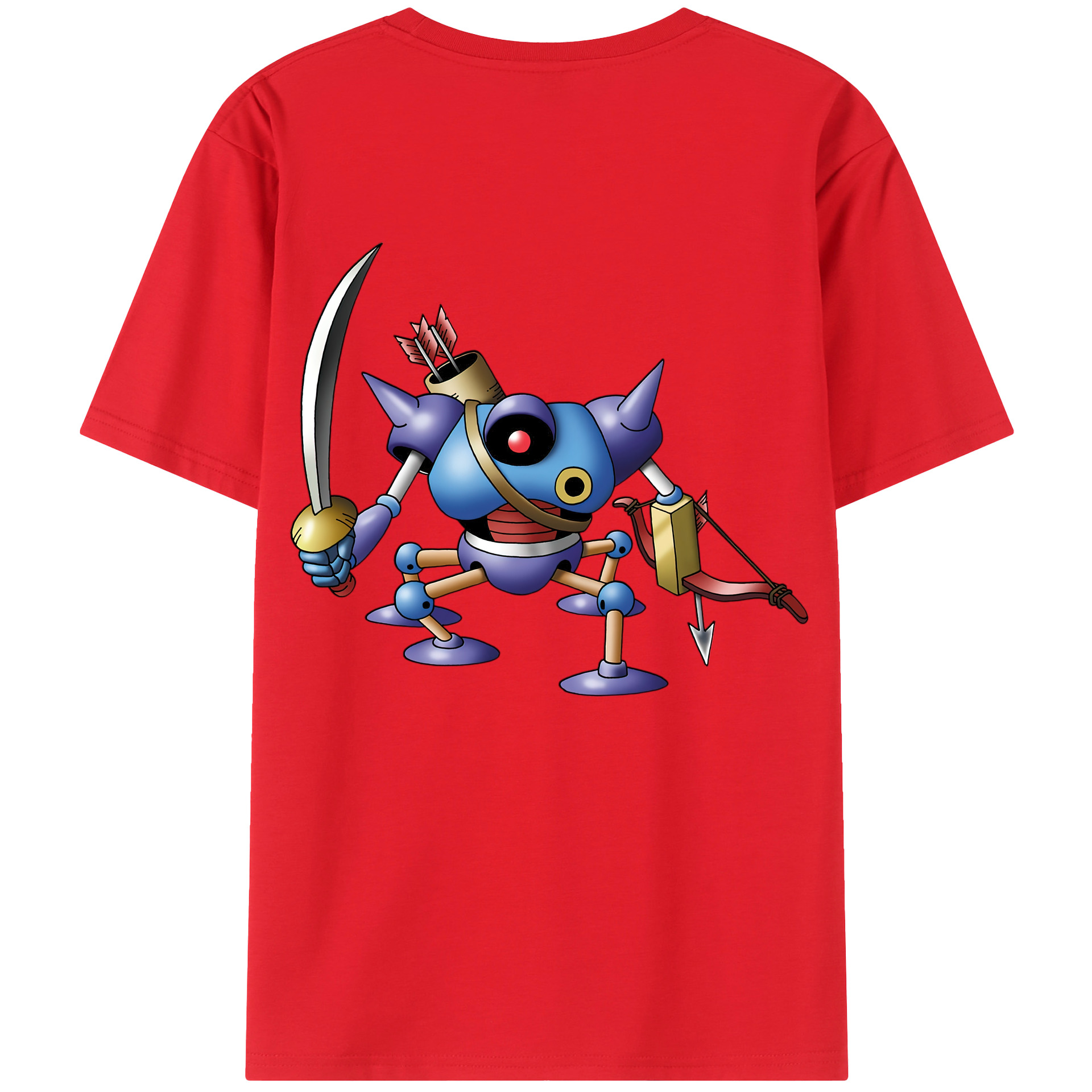 （画像用） ドラゴンクエスト Doragon Kuesuto Dragon Quest 綿100％半袖Tシャツ（背面プリント）