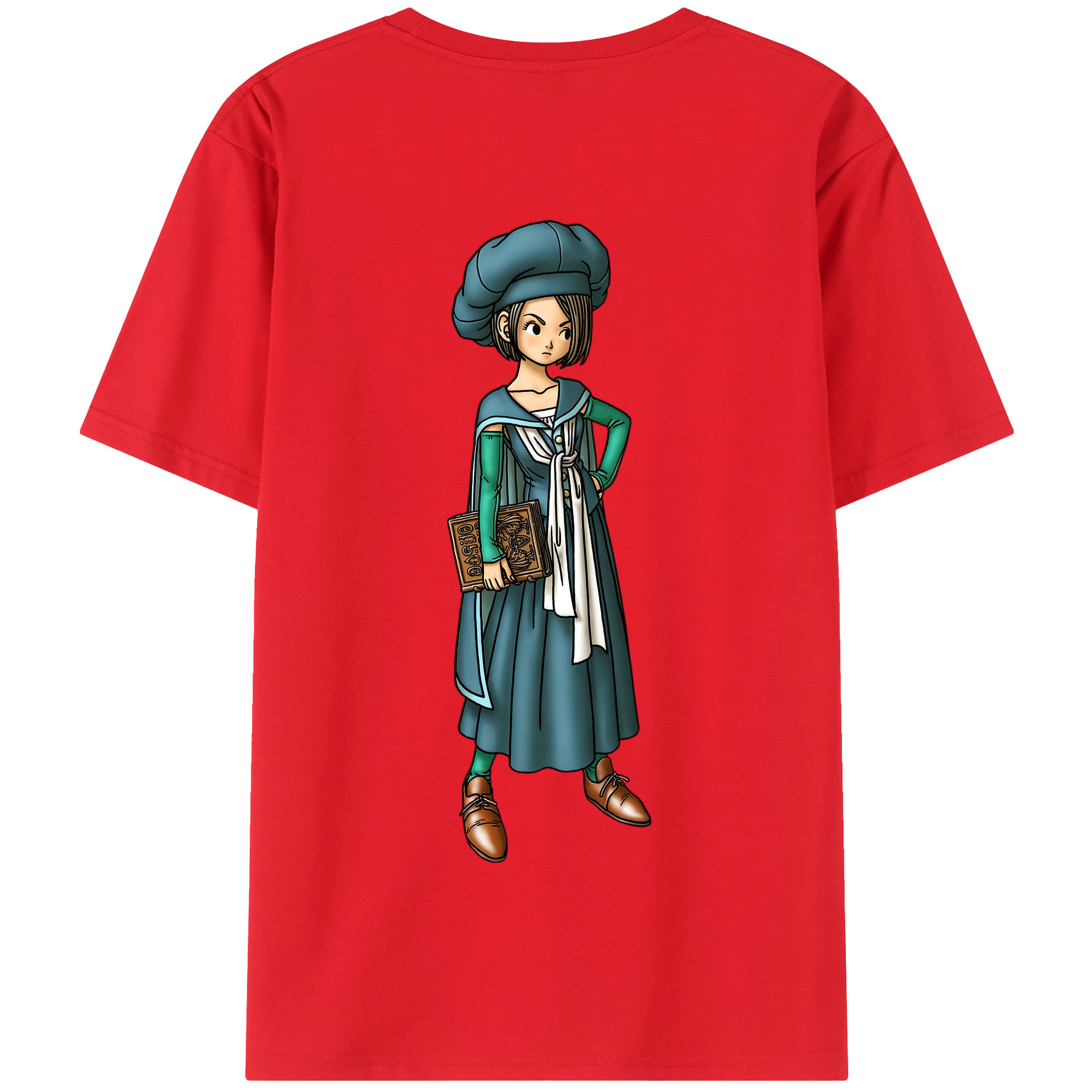 （画像用） ドラゴンクエスト Doragon Kuesuto Dragon Quest 綿100％半袖Tシャツ（背面プリント）