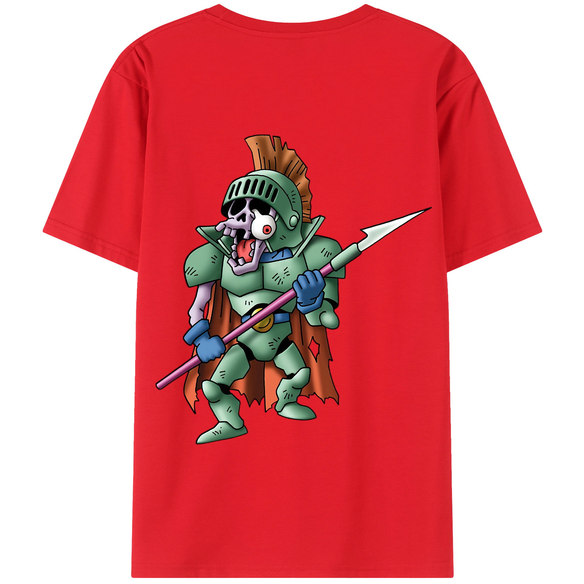（画像用） ドラゴンクエスト Doragon Kuesuto Dragon Quest 綿100％半袖Tシャツ（背面プリント）