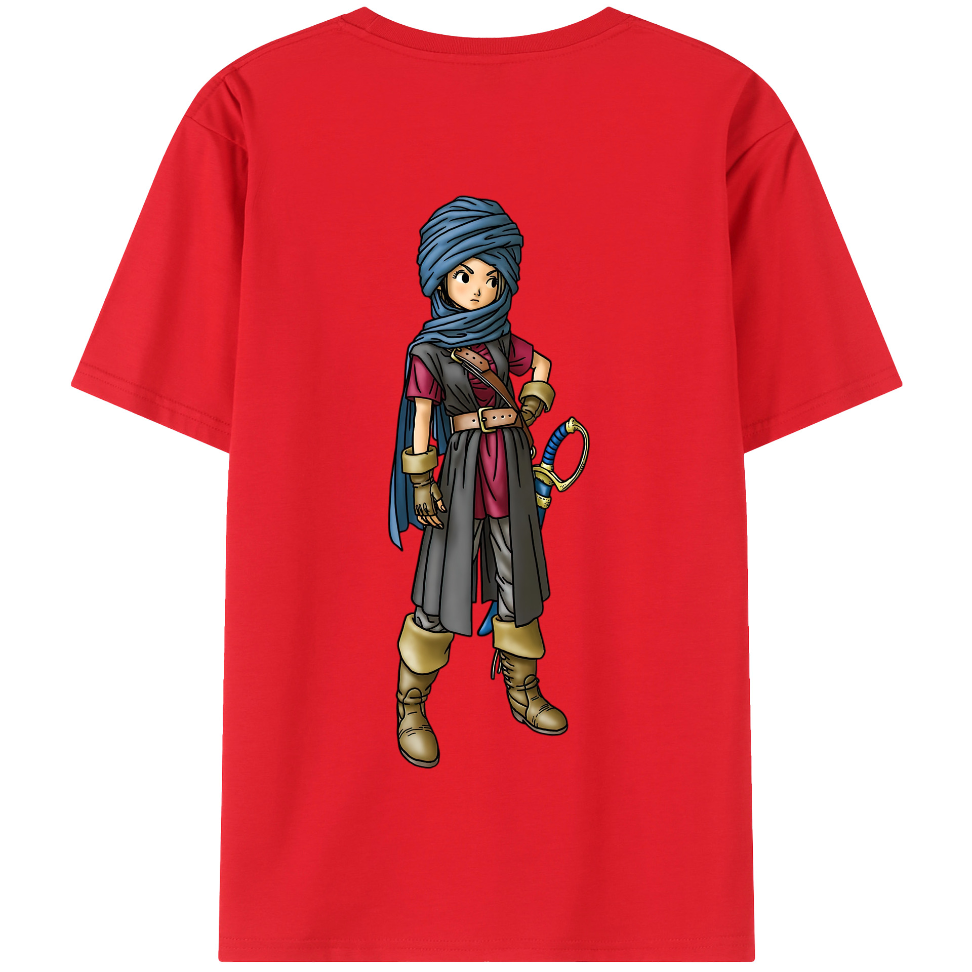 （画像用） ドラゴンクエスト Doragon Kuesuto Dragon Quest 綿100％半袖Tシャツ（背面プリント）