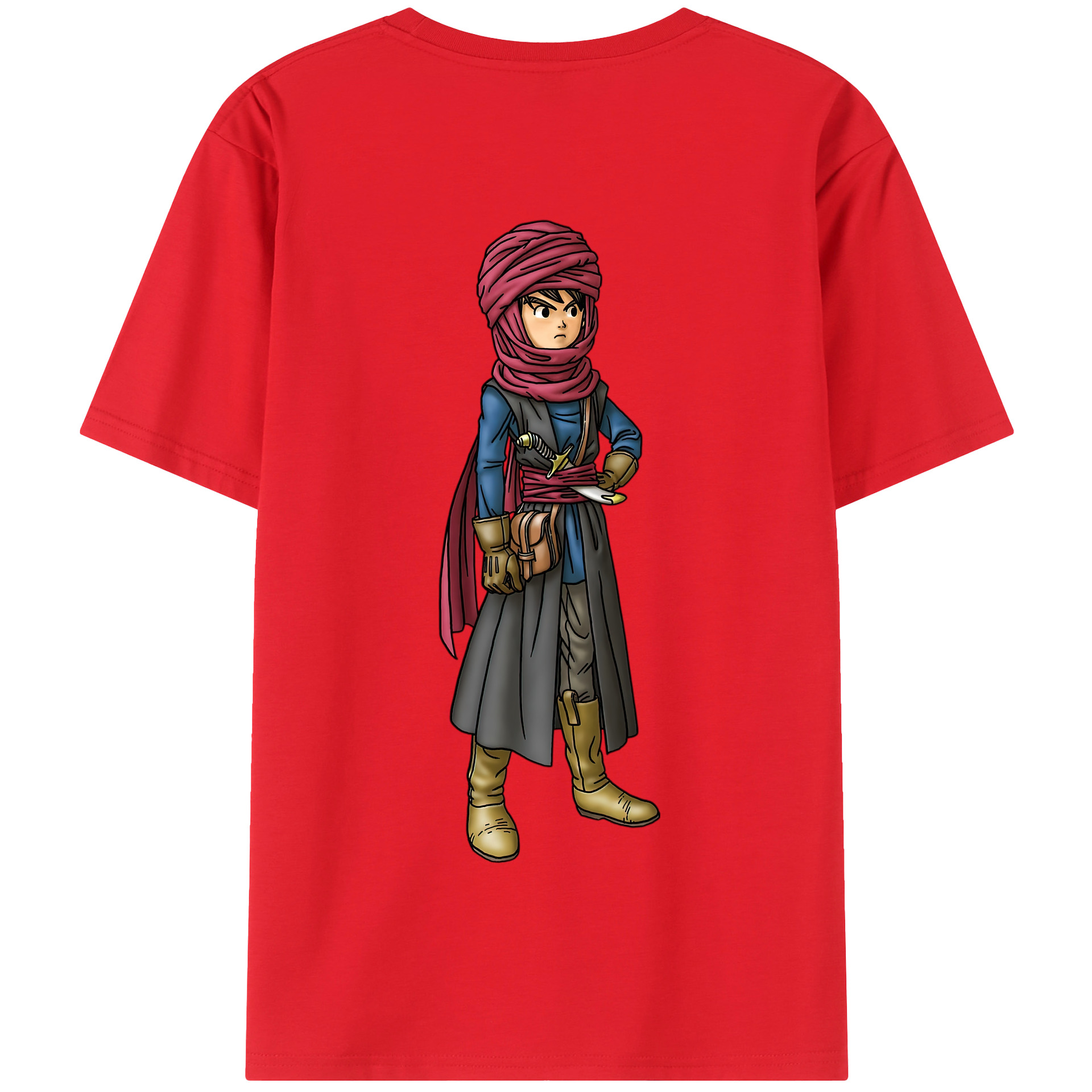 （画像用） ドラゴンクエスト Doragon Kuesuto Dragon Quest 綿100％半袖Tシャツ（背面プリント）