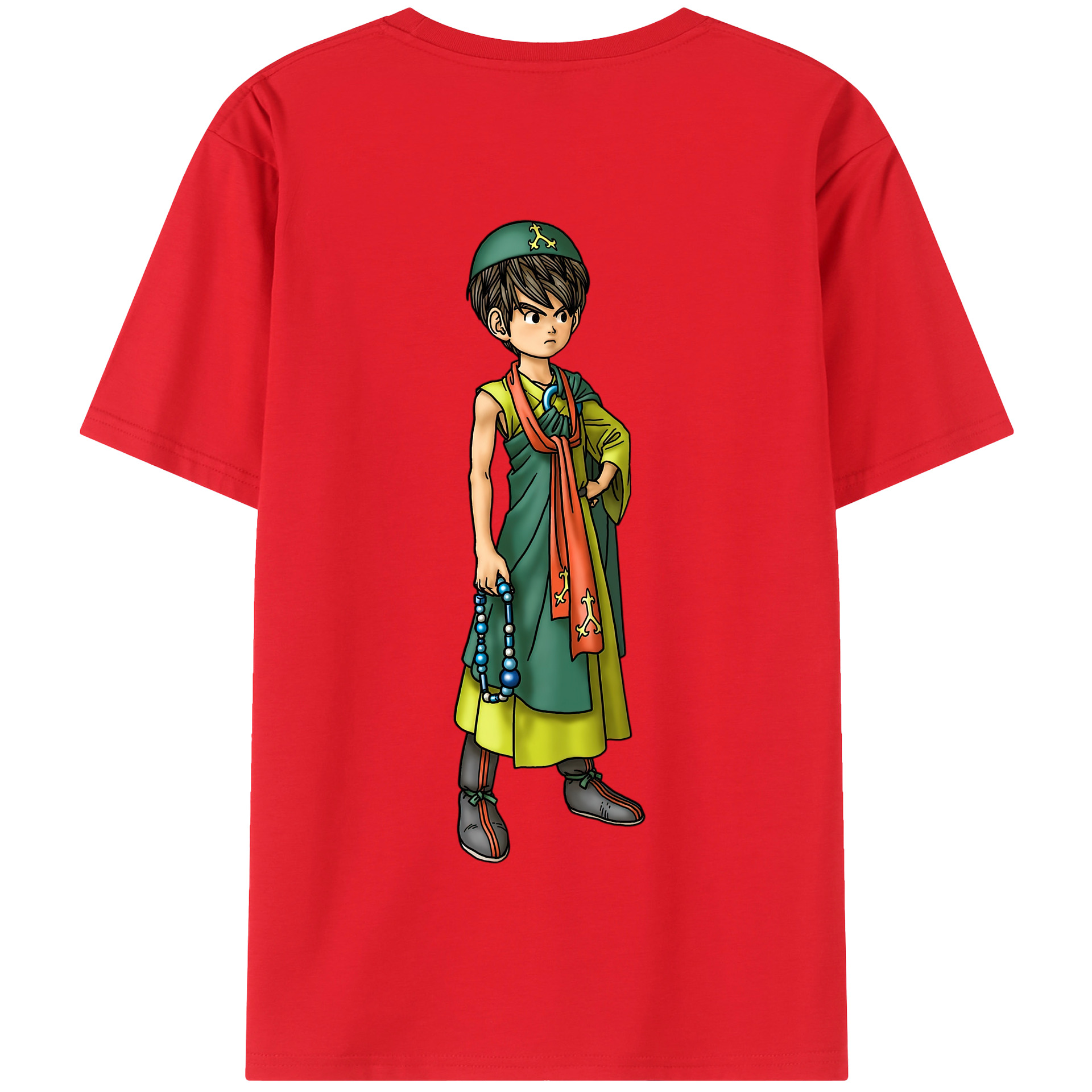 （画像用） ドラゴンクエスト Doragon Kuesuto Dragon Quest 綿100％半袖Tシャツ（背面プリント）
