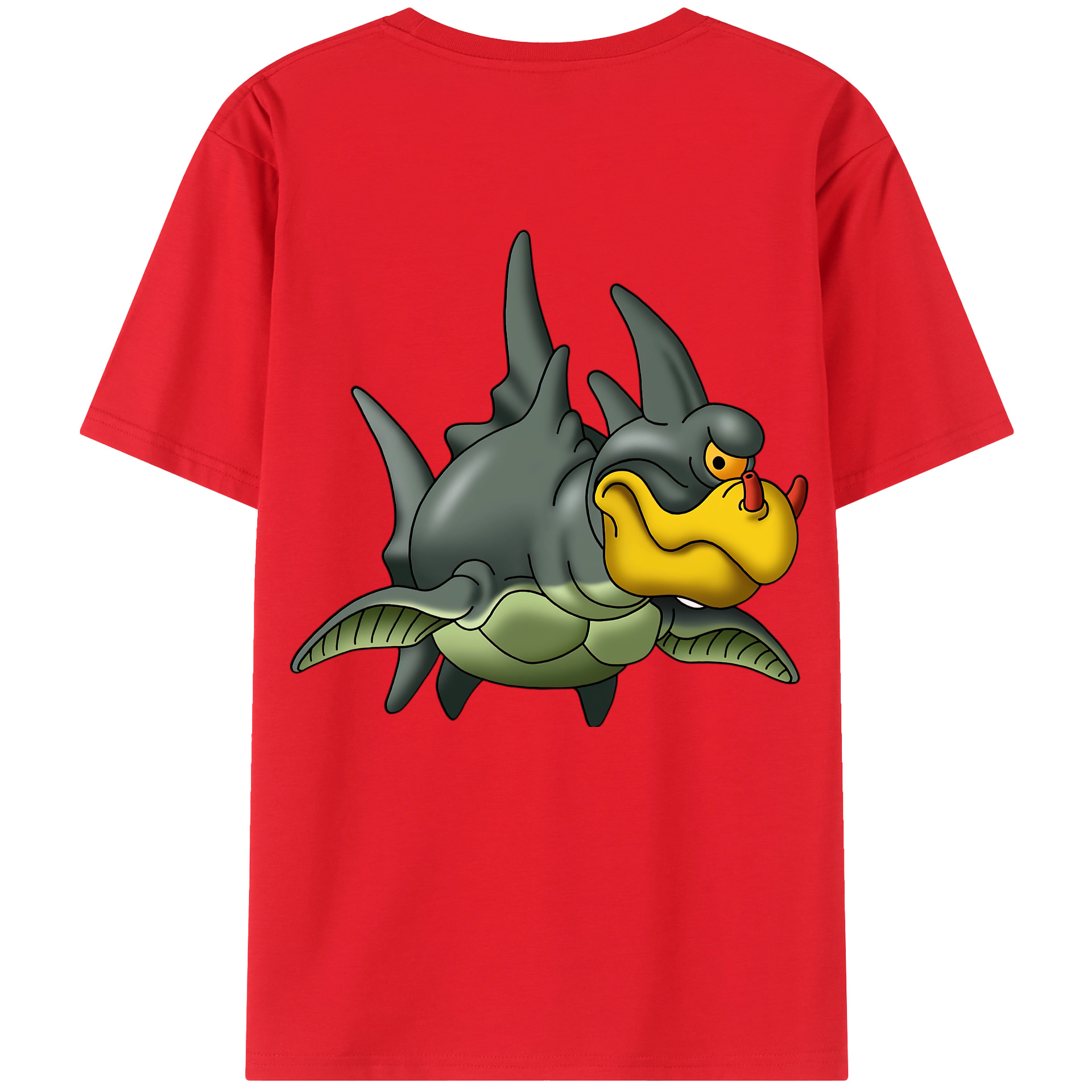 （画像用） ドラゴンクエスト Doragon Kuesuto Dragon Quest 綿100％半袖Tシャツ（背面プリント）