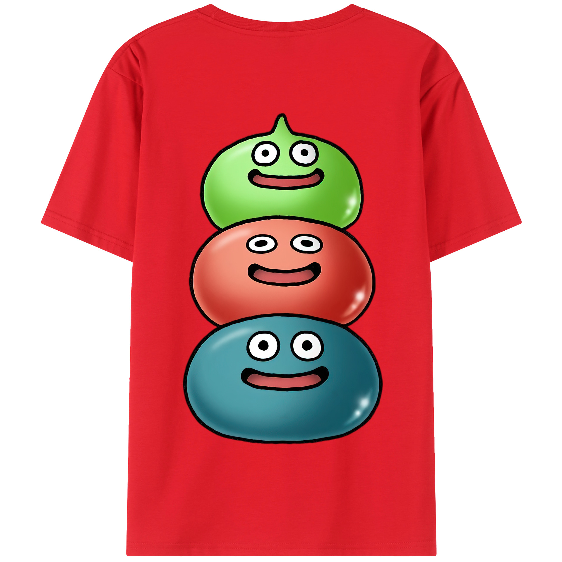 （画像用） ドラゴンクエスト Doragon Kuesuto Dragon Quest 綿100％半袖Tシャツ（背面プリント）