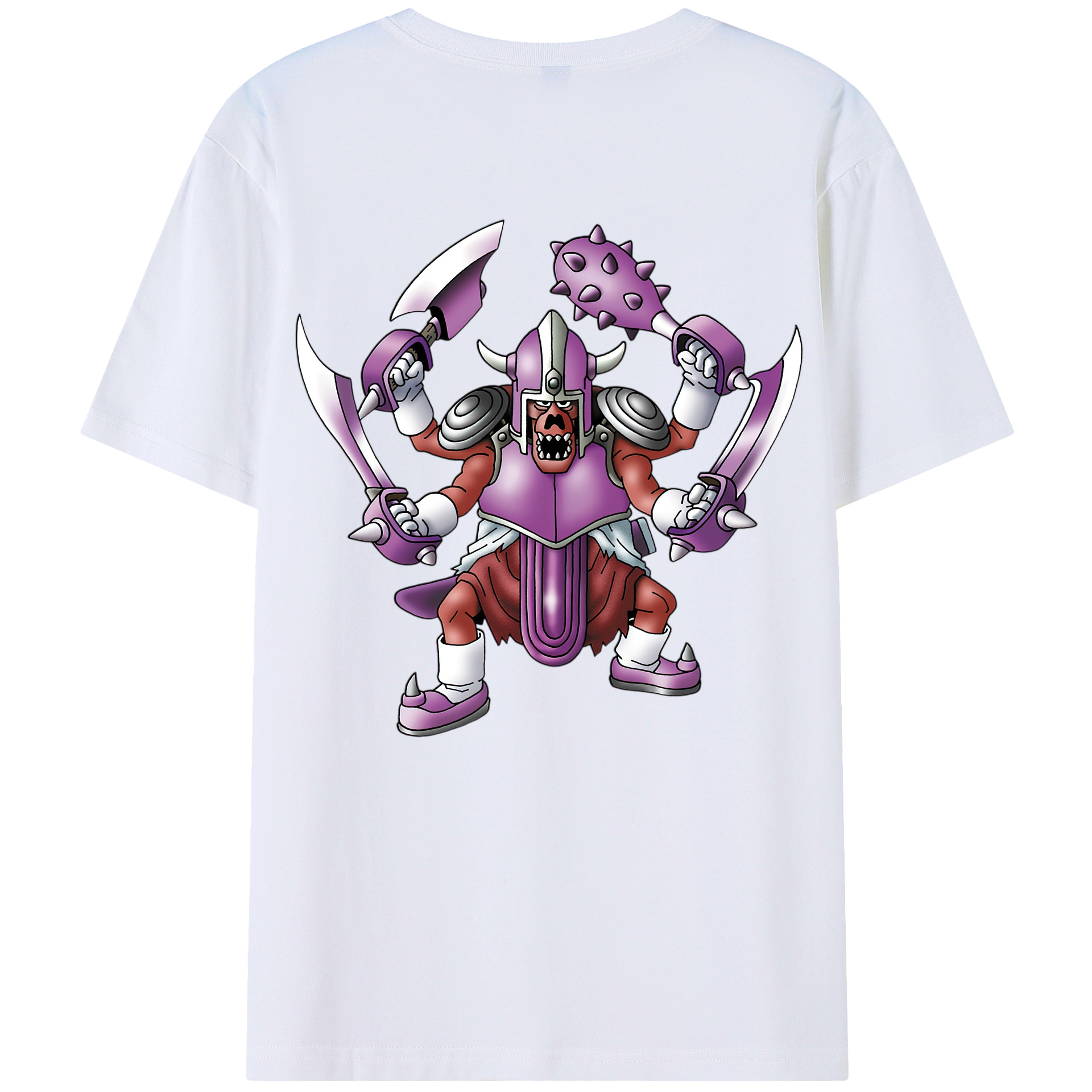 （画像用） ドラゴンクエスト Doragon Kuesuto Dragon Quest 綿100％半袖Tシャツ（背面プリント）