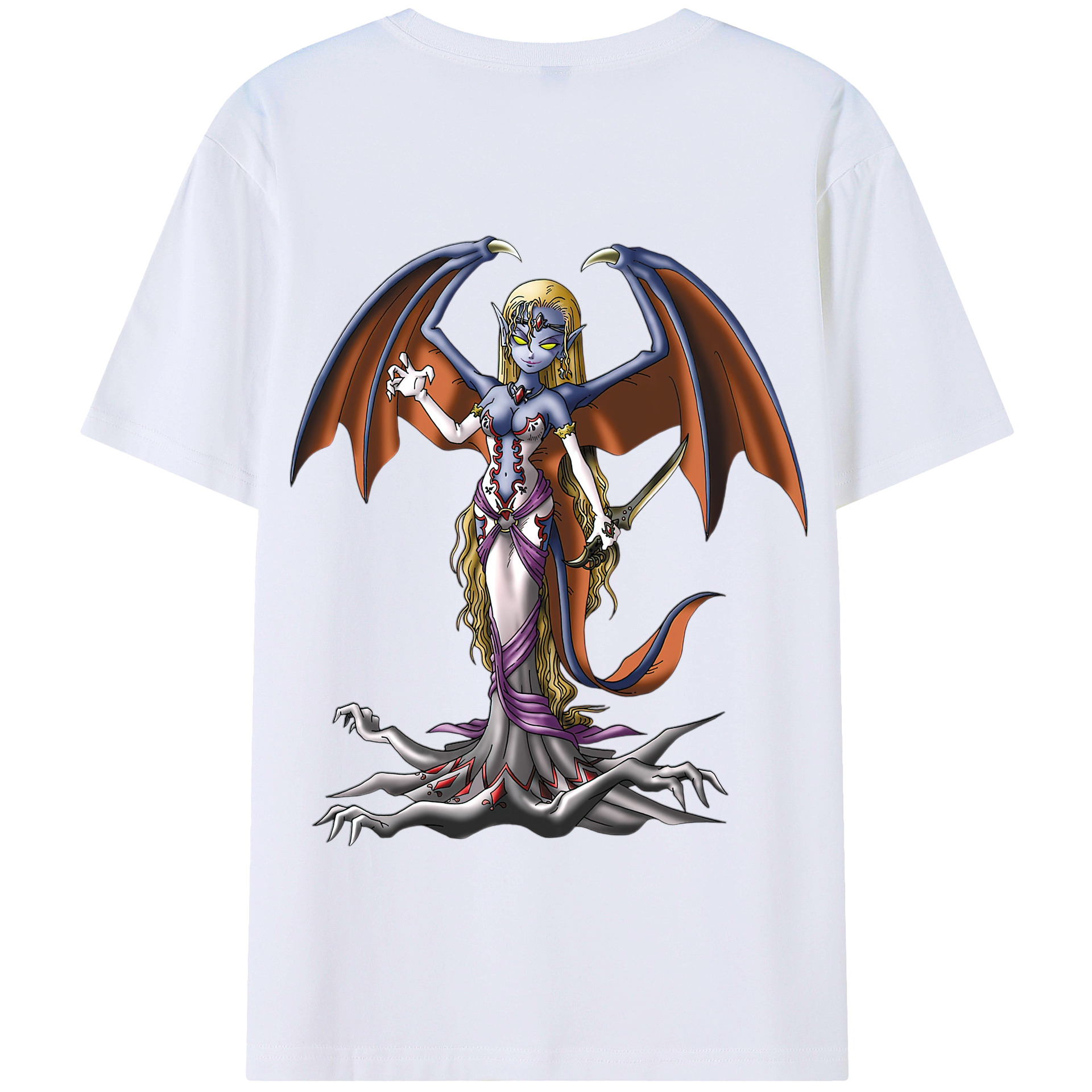 （画像用） ドラゴンクエスト Doragon Kuesuto Dragon Quest 綿100％半袖Tシャツ（背面プリント）