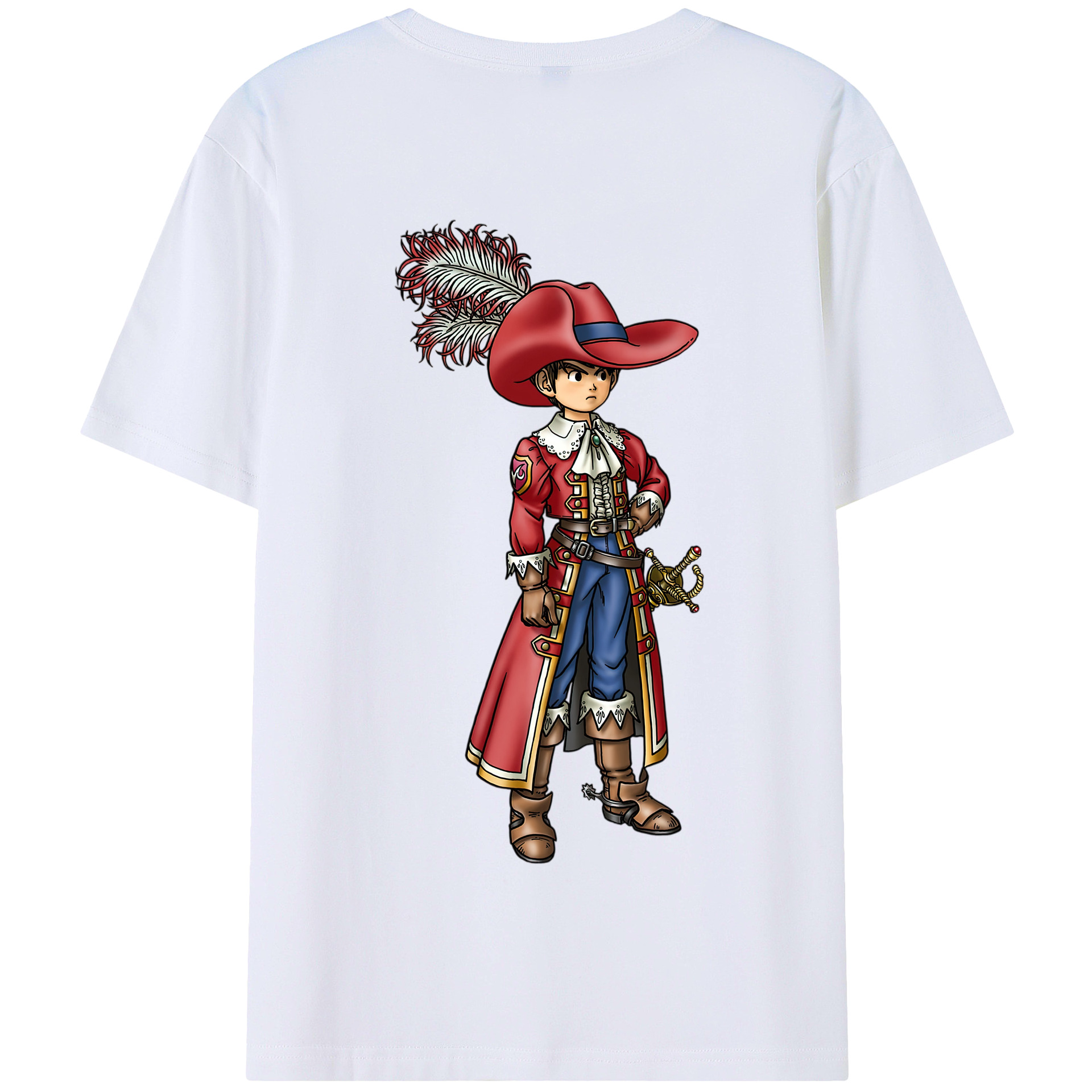 （画像用） ドラゴンクエスト Doragon Kuesuto Dragon Quest 綿100％半袖Tシャツ（背面プリント）