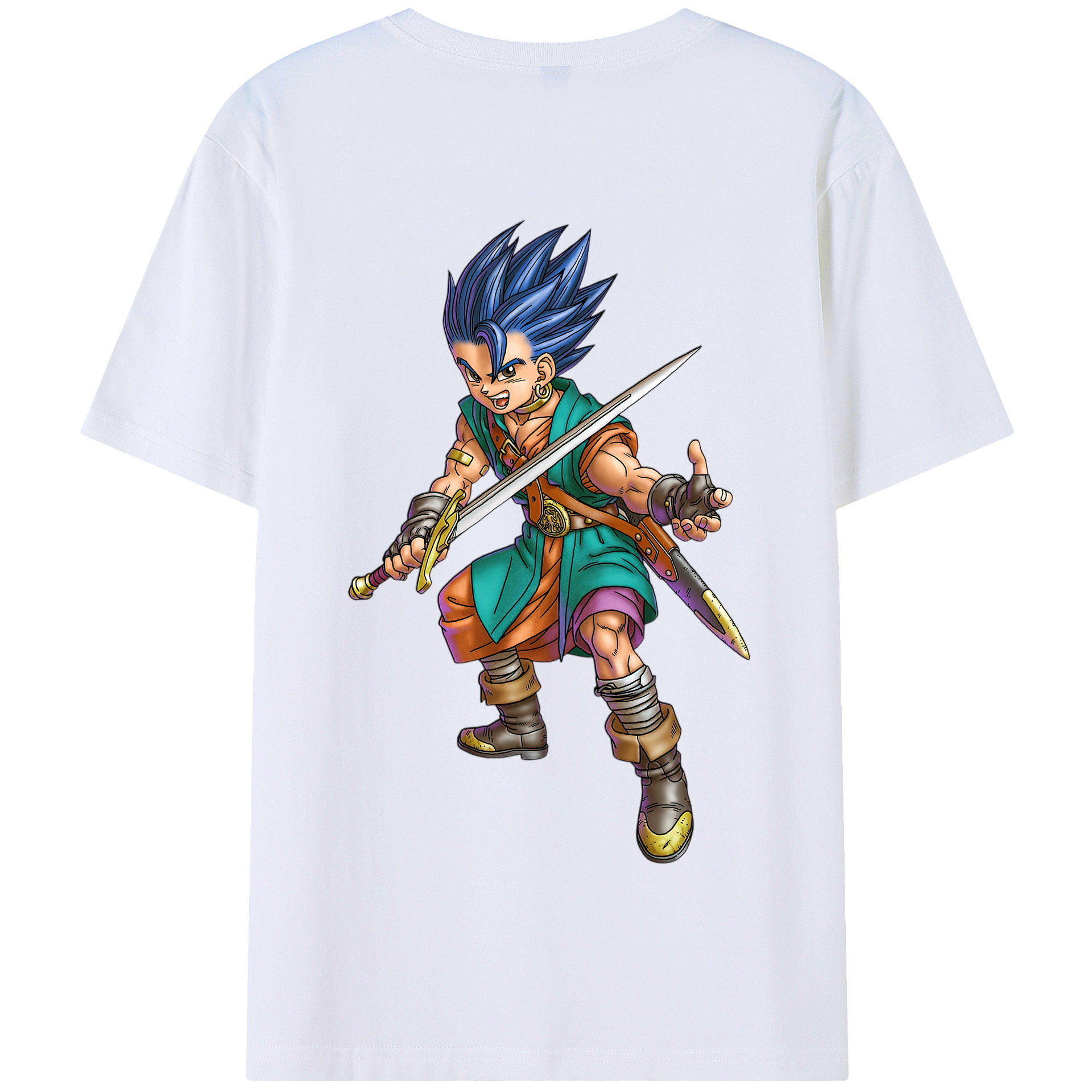 （画像用） ドラゴンクエスト Doragon Kuesuto Dragon Quest 綿100％半袖Tシャツ（背面プリント）