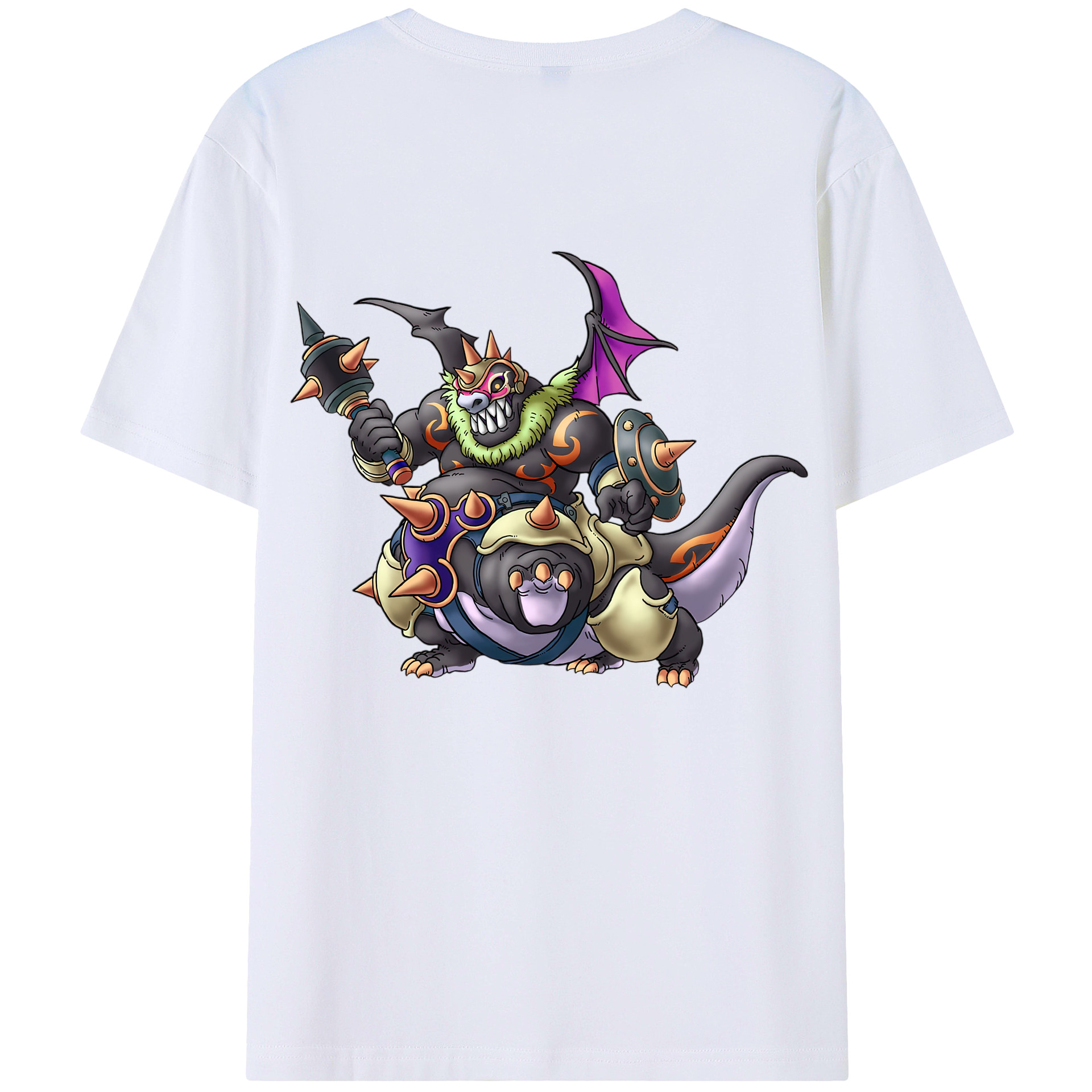 （画像用） ドラゴンクエスト Doragon Kuesuto Dragon Quest 綿100％半袖Tシャツ（背面プリント）