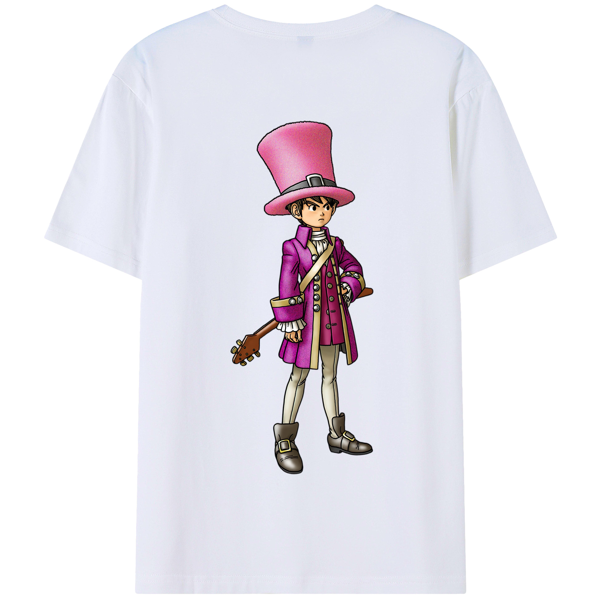 （画像用） ドラゴンクエスト Doragon Kuesuto Dragon Quest 綿100％半袖Tシャツ（背面プリント）