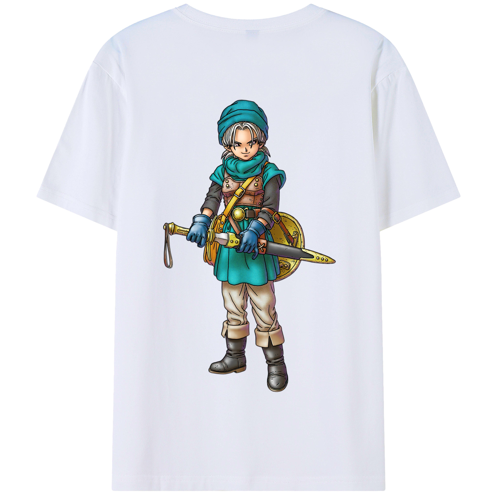 （画像用） ドラゴンクエスト Doragon Kuesuto Dragon Quest 綿100％半袖Tシャツ（背面プリント）