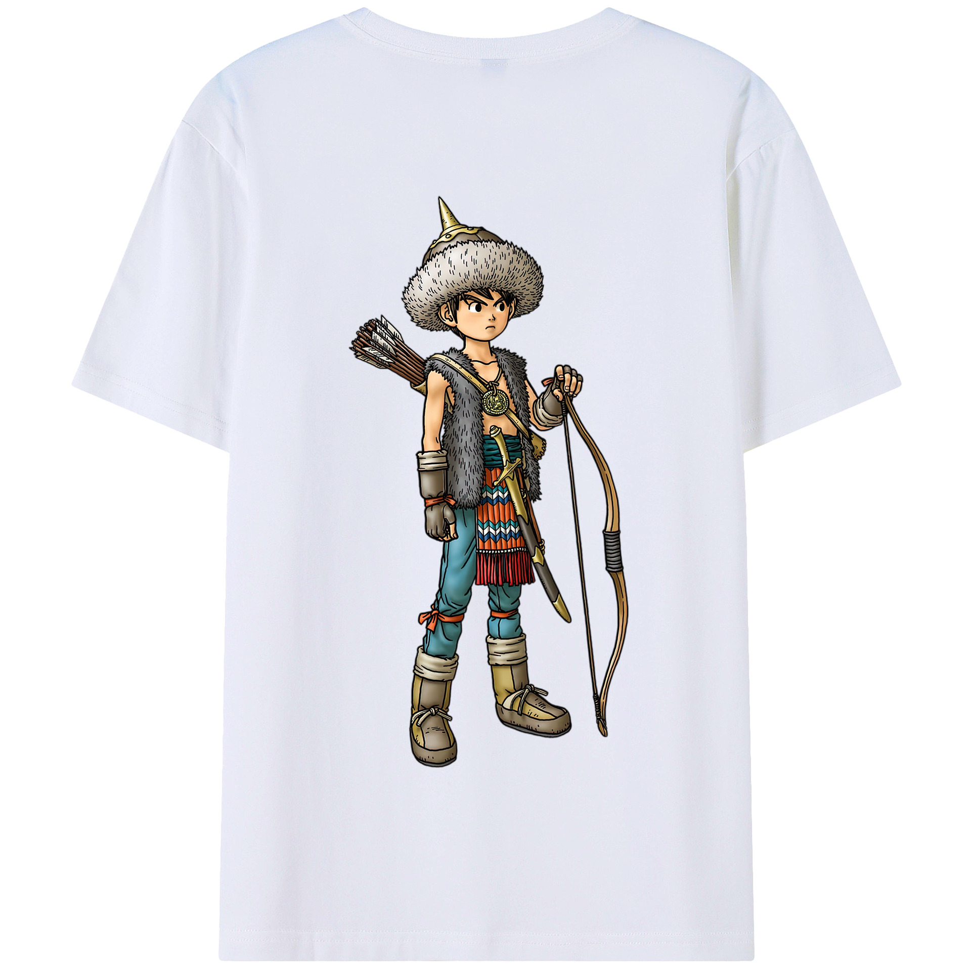 （画像用） ドラゴンクエスト Doragon Kuesuto Dragon Quest 綿100％半袖Tシャツ（背面プリント）