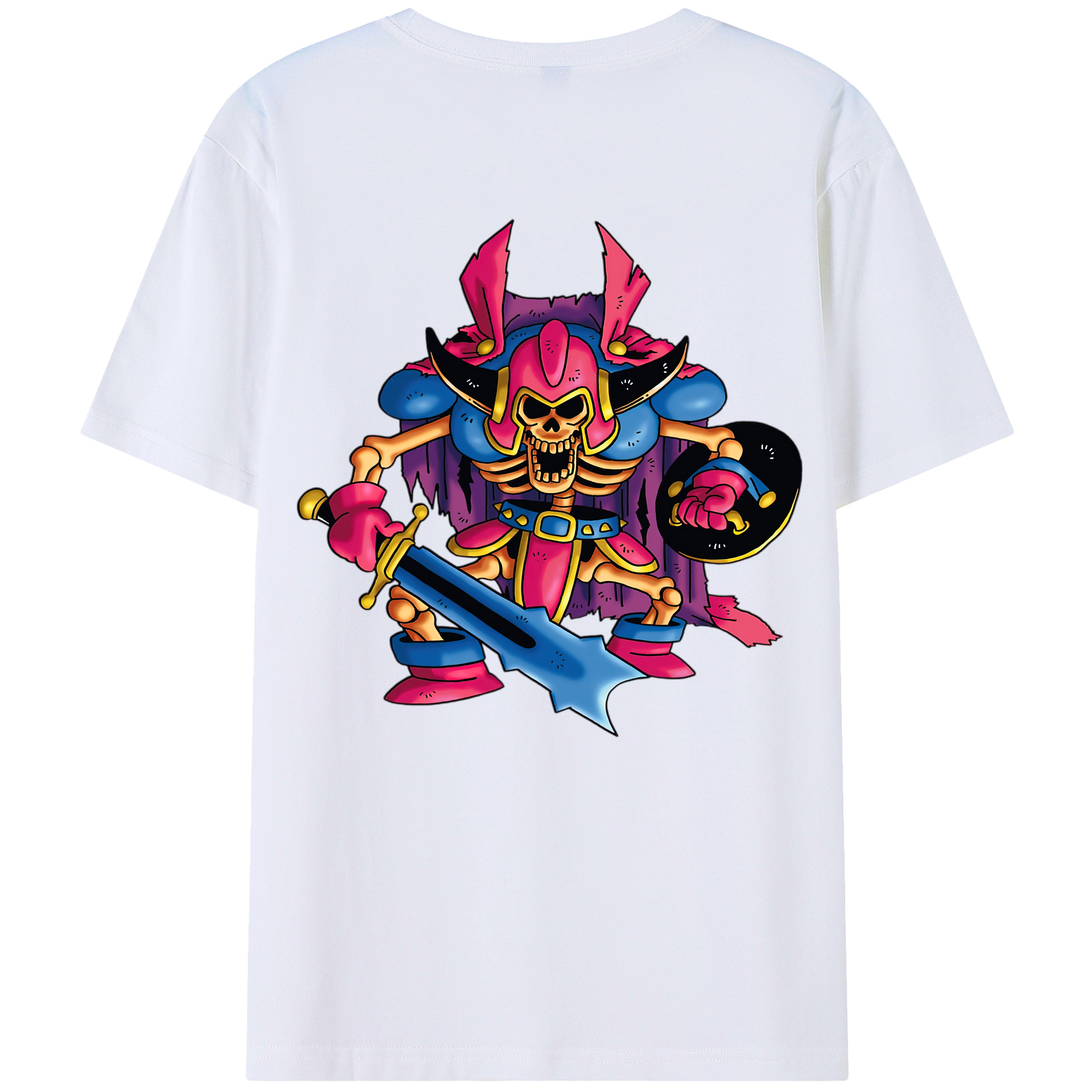 （画像用） ドラゴンクエスト Doragon Kuesuto Dragon Quest 綿100％半袖Tシャツ（背面プリント）