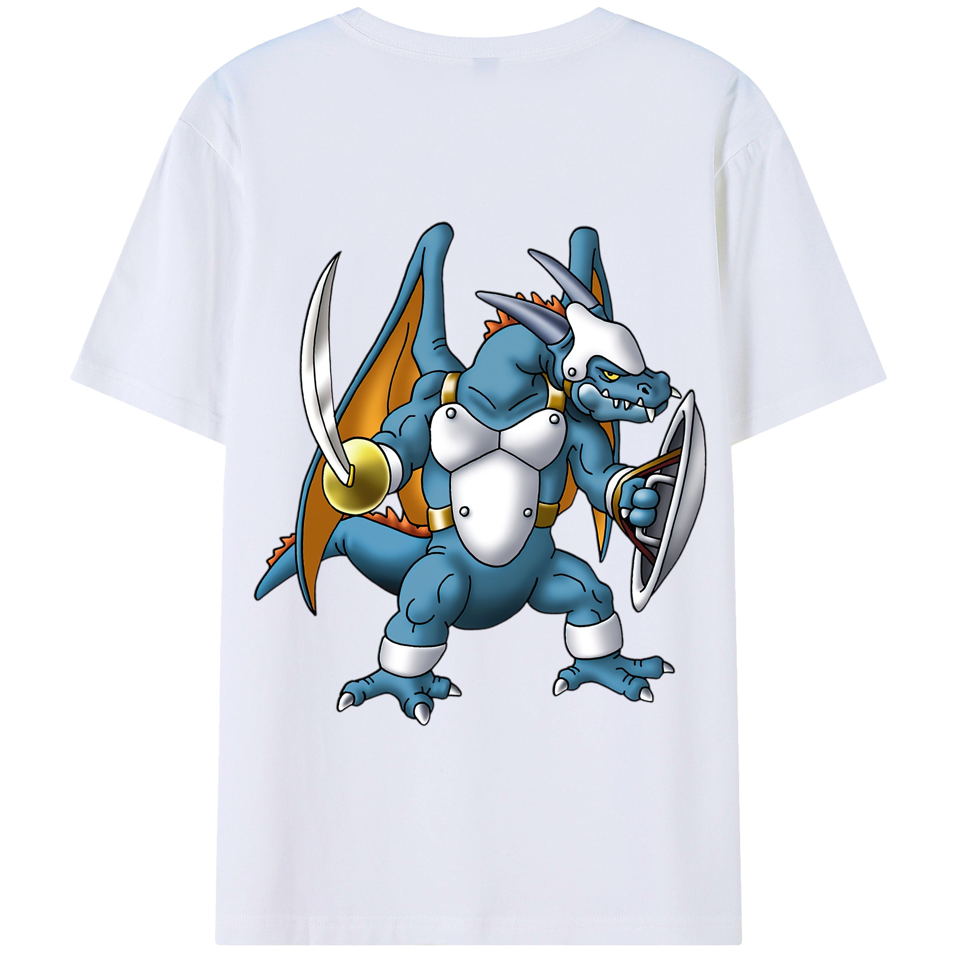 （画像用） ドラゴンクエスト Doragon Kuesuto Dragon Quest 綿100％半袖Tシャツ（背面プリント）
