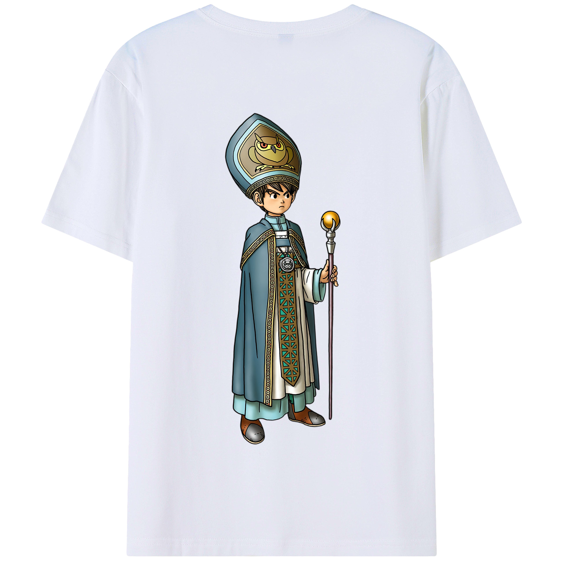 （画像用） ドラゴンクエスト Doragon Kuesuto Dragon Quest 綿100％半袖Tシャツ（背面プリント）