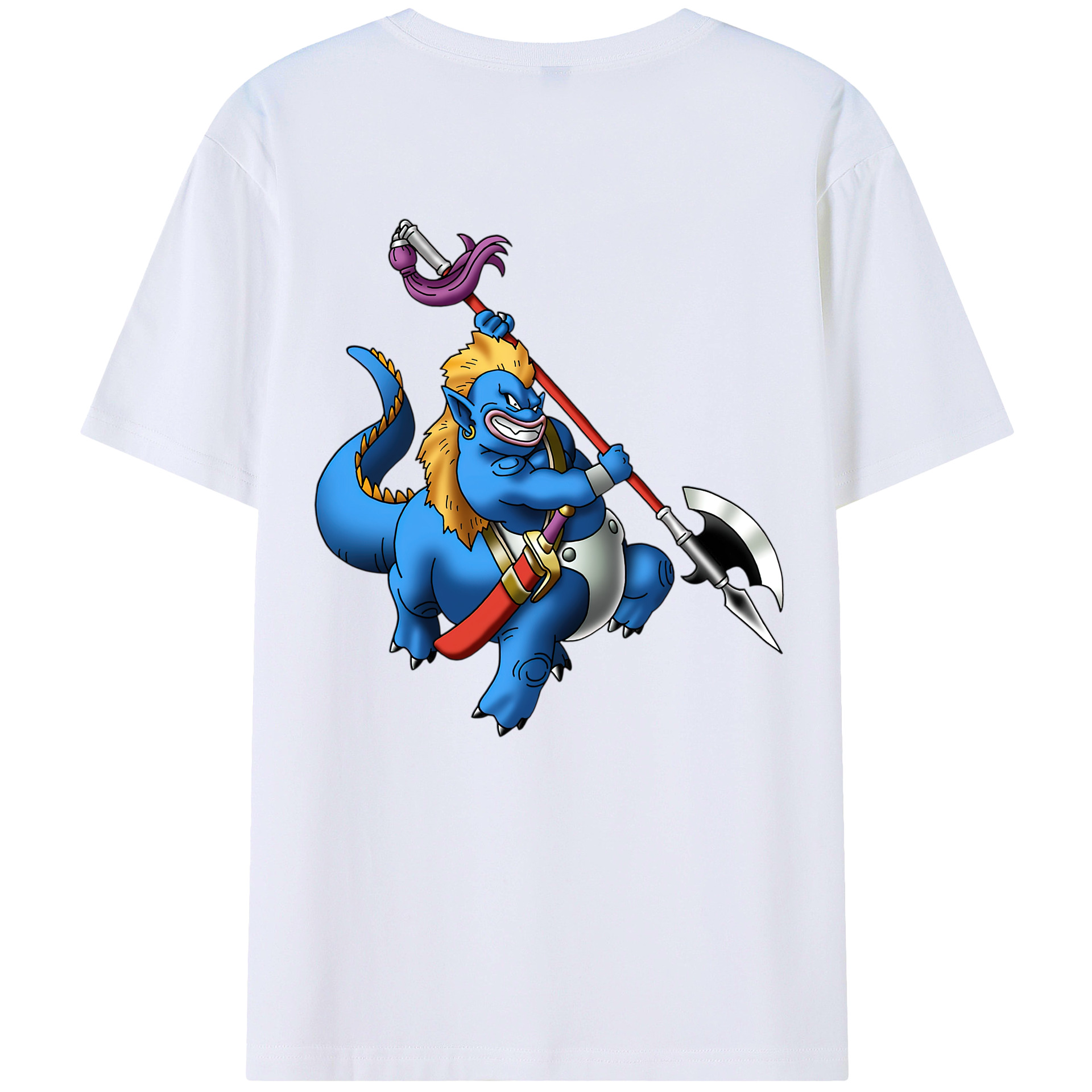 （画像用） ドラゴンクエスト Doragon Kuesuto Dragon Quest 綿100％半袖Tシャツ（背面プリント）