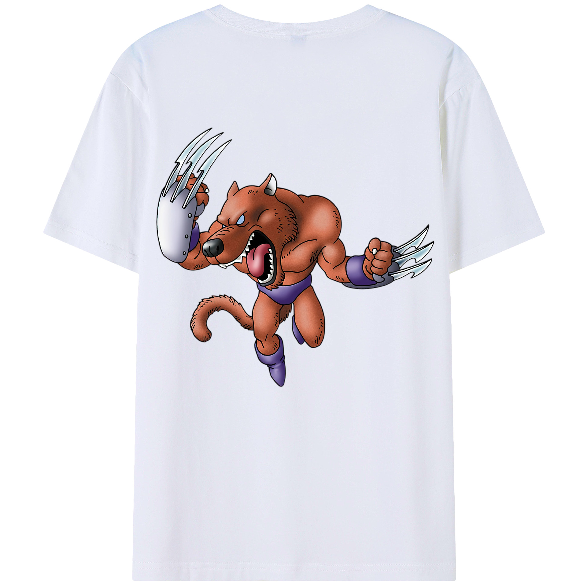 （画像用） ドラゴンクエスト Doragon Kuesuto Dragon Quest 綿100％半袖Tシャツ（背面プリント）