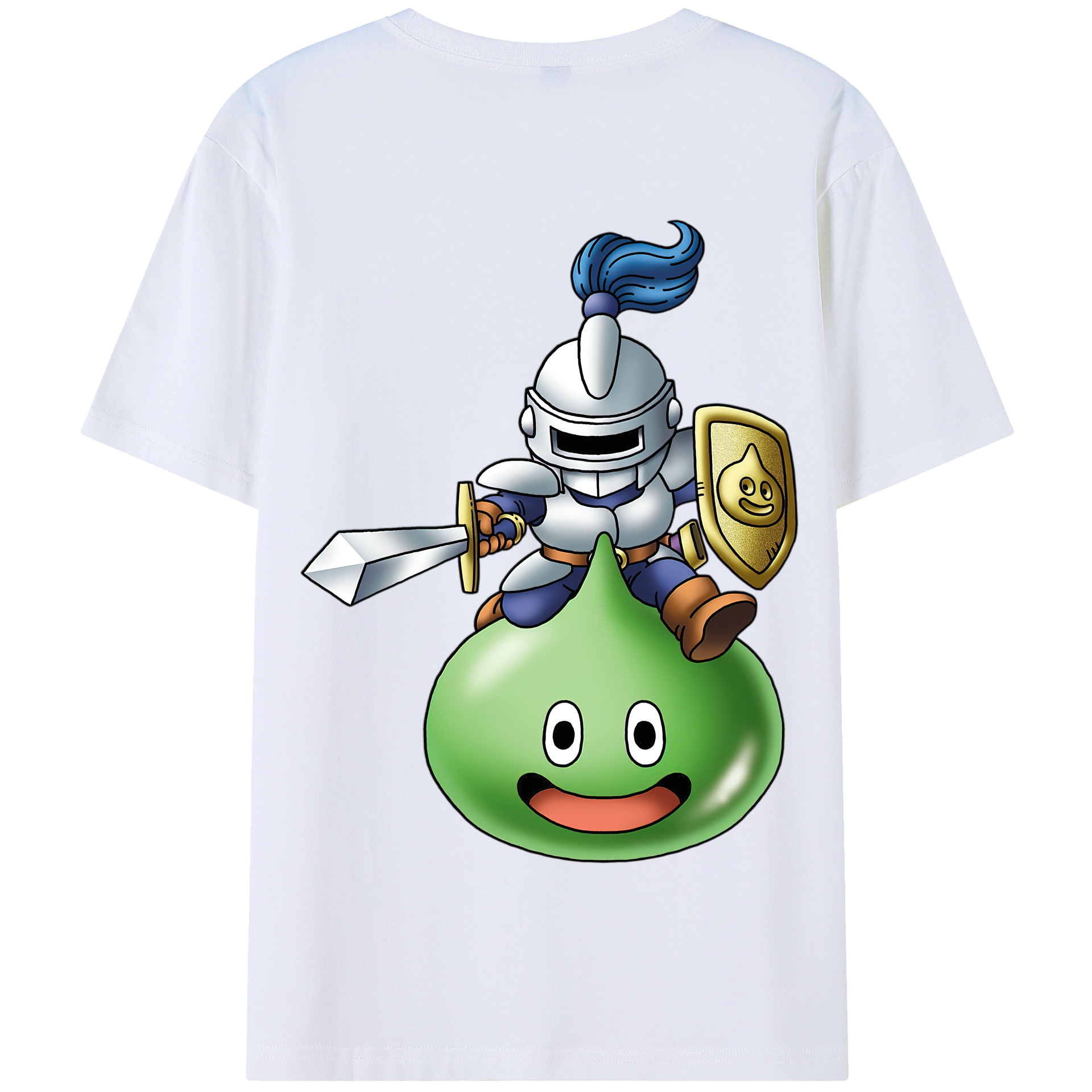 （画像用） ドラゴンクエスト Doragon Kuesuto Dragon Quest 綿100％半袖Tシャツ（背面プリント）