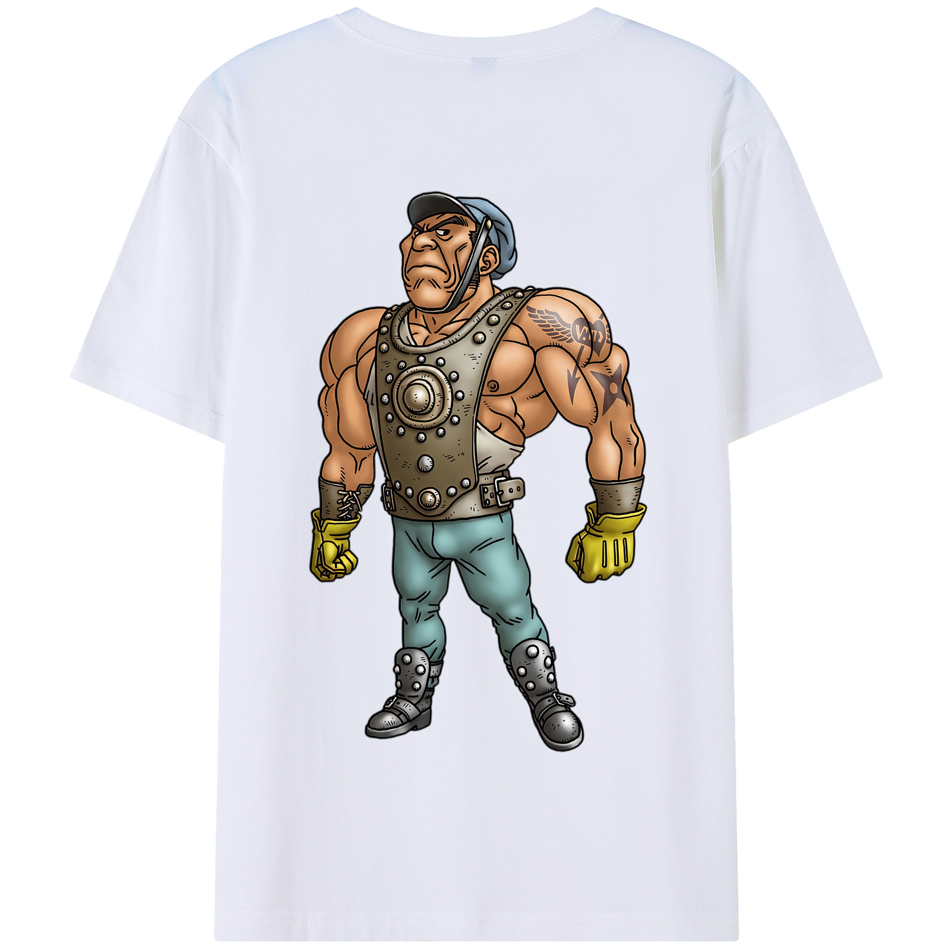 （画像用） ドラゴンクエスト Doragon Kuesuto Dragon Quest 綿100％半袖Tシャツ（背面プリント）