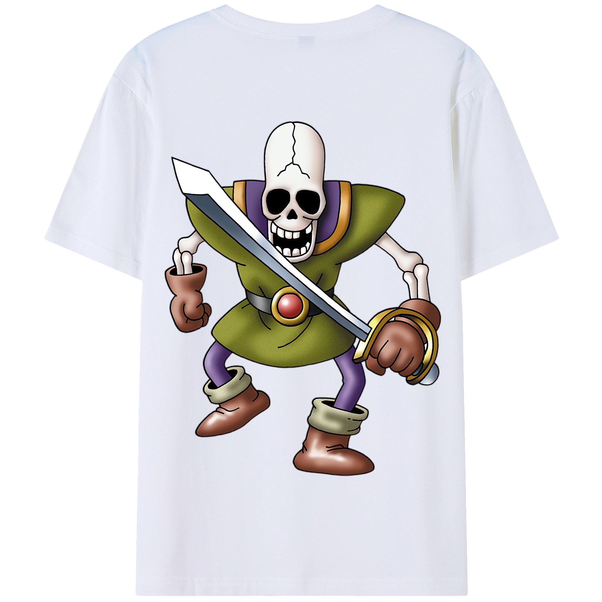 （画像用） ドラゴンクエスト Doragon Kuesuto Dragon Quest 綿100％半袖Tシャツ（背面プリント）