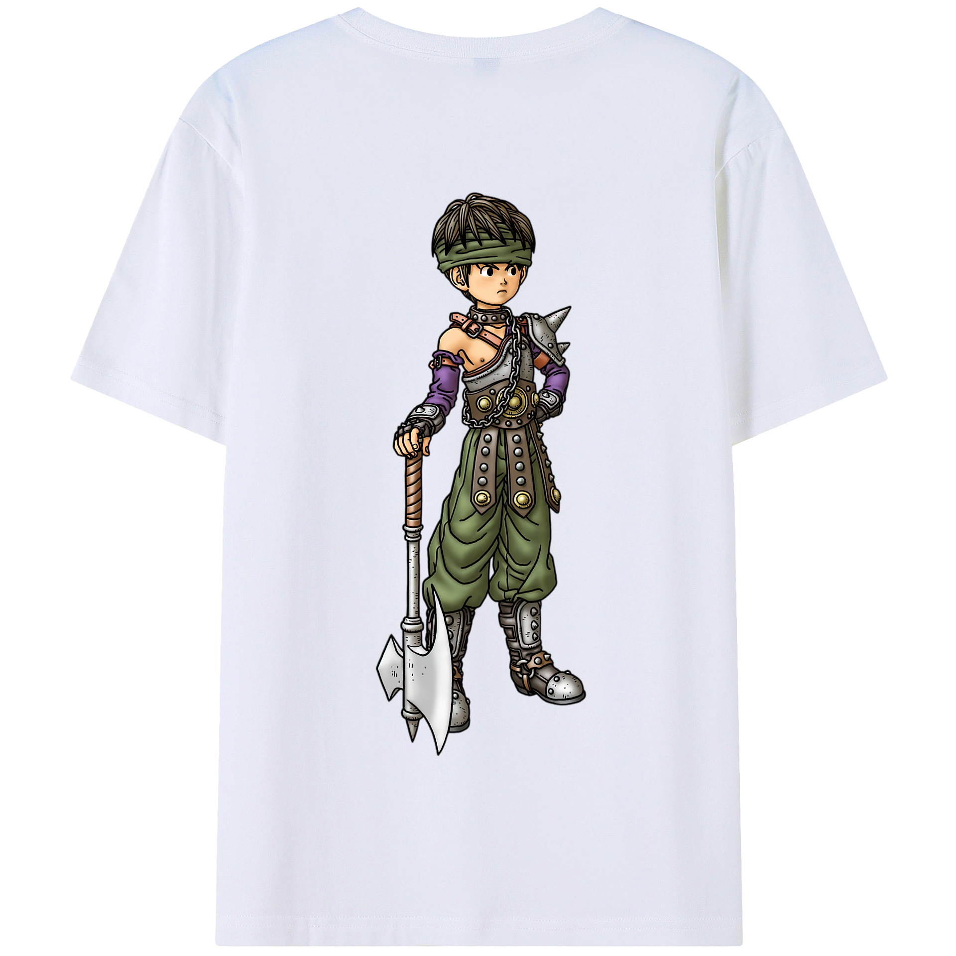 （画像用） ドラゴンクエスト Doragon Kuesuto Dragon Quest 綿100％半袖Tシャツ（背面プリント）