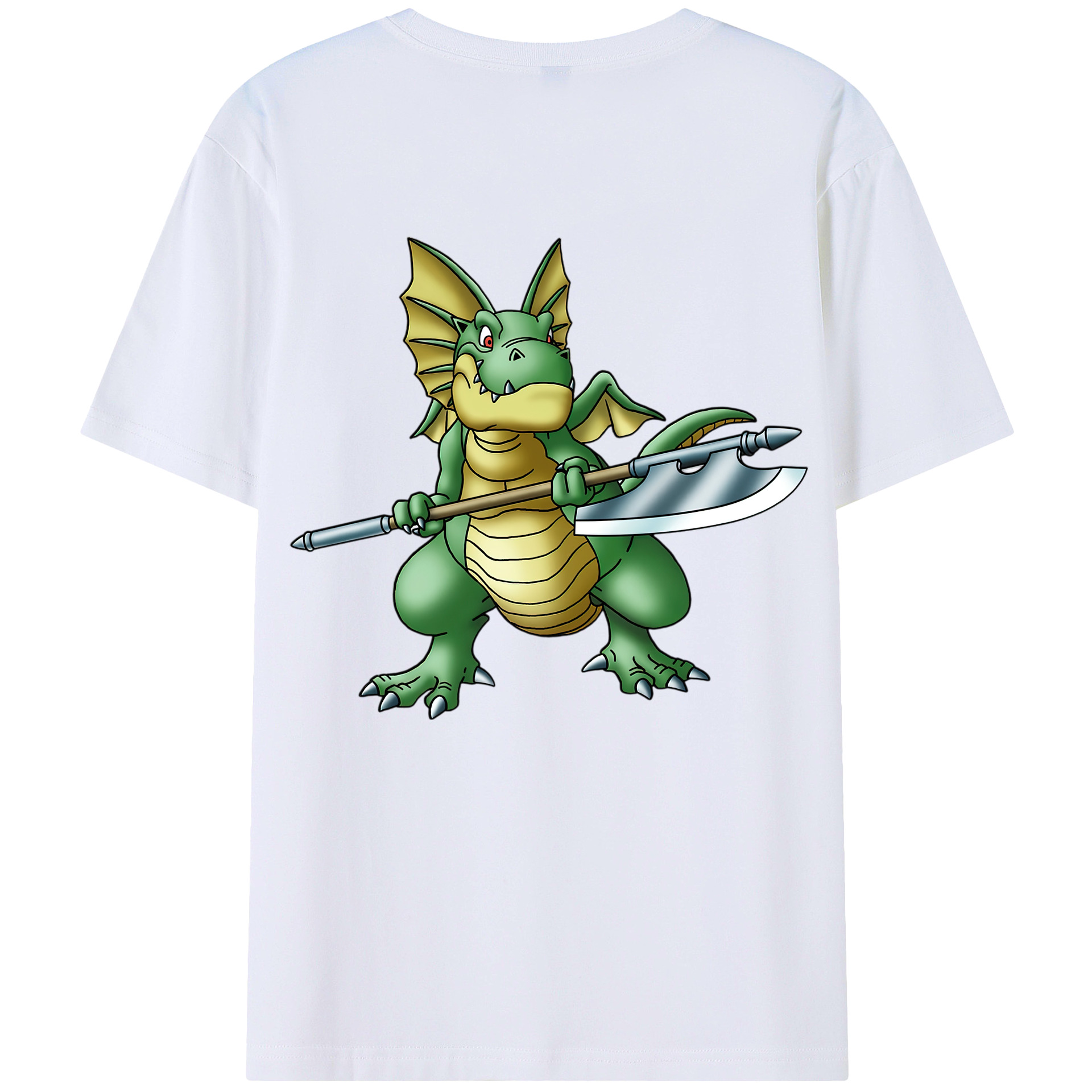 （画像用） ドラゴンクエスト Doragon Kuesuto Dragon Quest 綿100％半袖Tシャツ（背面プリント）